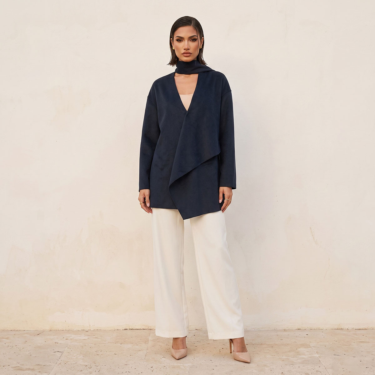 Splash Iconic Felt Jacket with Draped Neck-women-winterwear-coatsandjackets-jackets-image-2