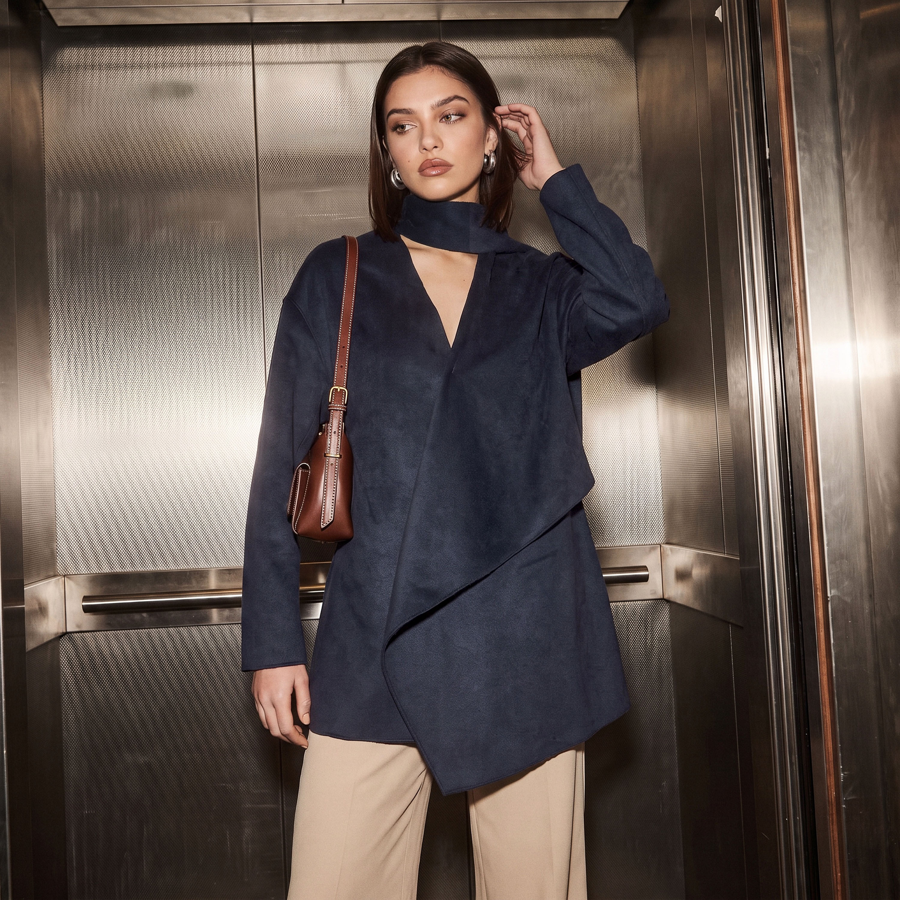 جاكيت لباد بياقة منسدلة من سبلاش أيكونيك-women-winterwear-coatsandjackets-jackets-image-1