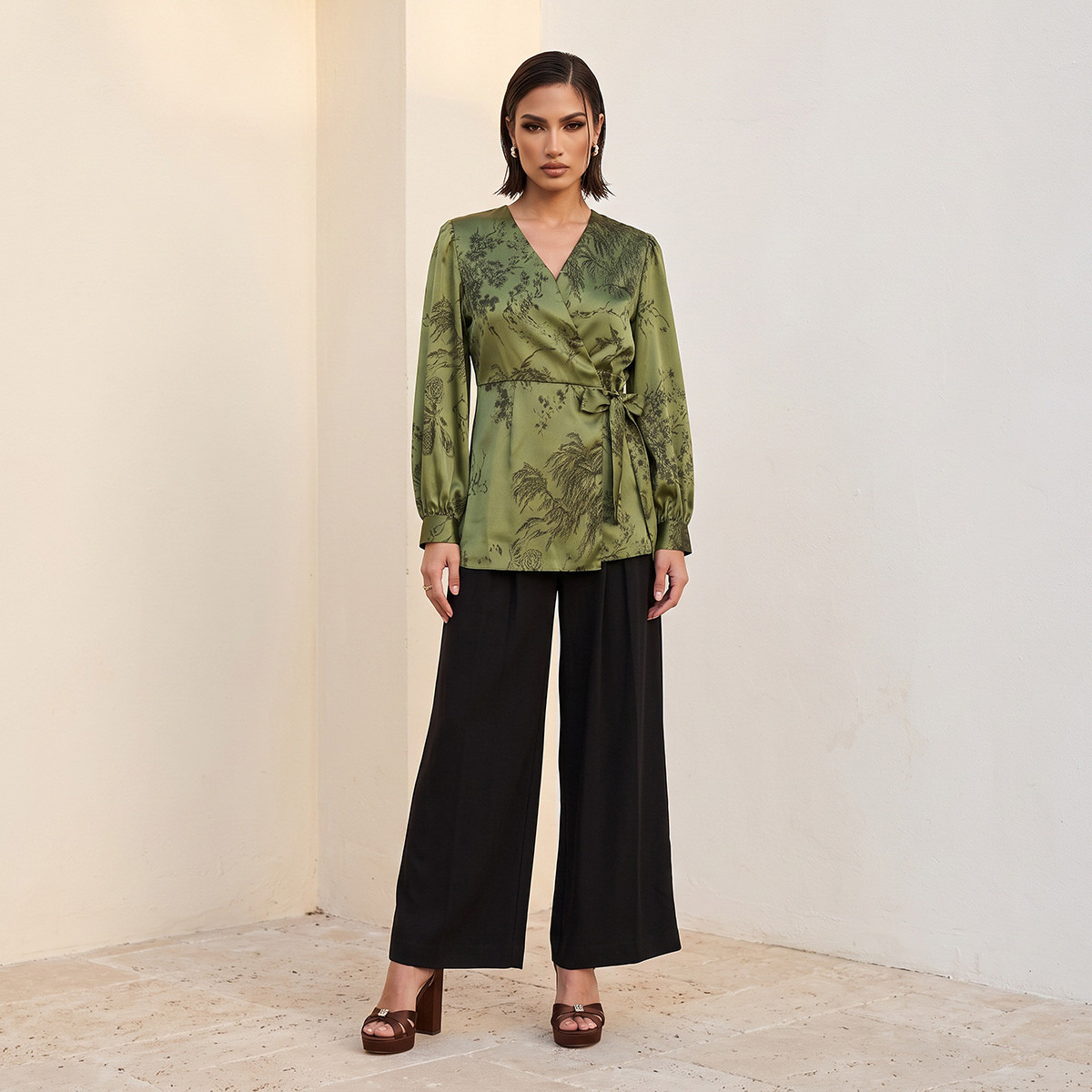 Splash Iconic Wrap Top with Botanical Print-women-clothing-shirtsandblouses-blouses-image-2