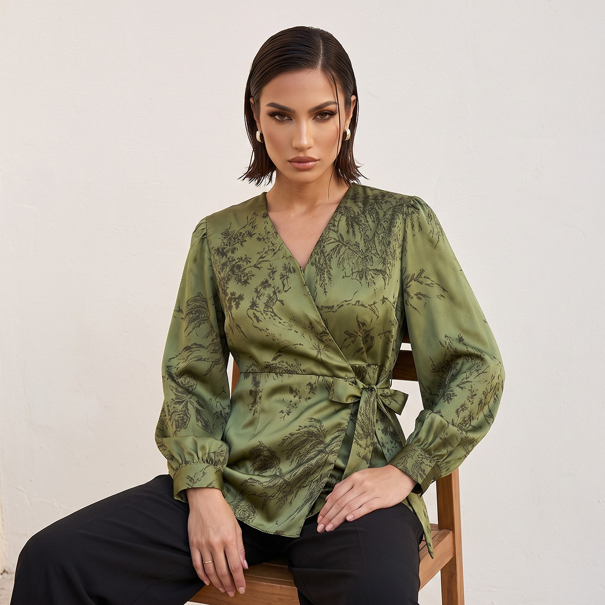 Splash Iconic Wrap Top with Botanical Print-women-clothing-shirtsandblouses-blouses-image-5