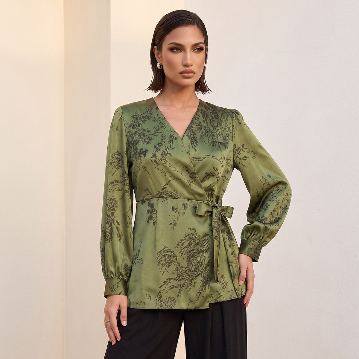 Splash Iconic Wrap Top with Botanical Print-women-clothing-shirtsandblouses-blouses-image-6