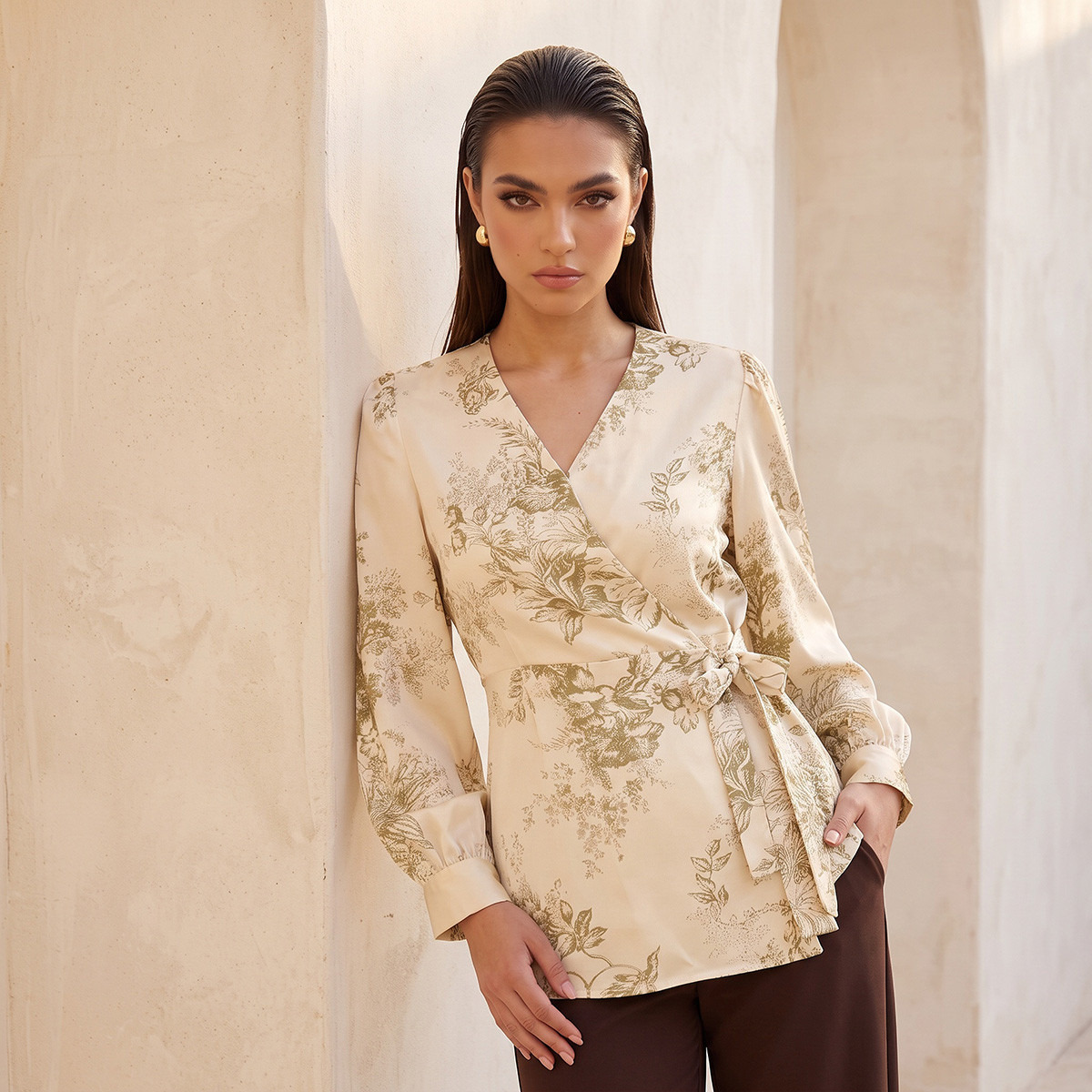 Splash Iconic Wrap Top with Floral Print-women-clothing-shirtsandblouses-blouses-image-5