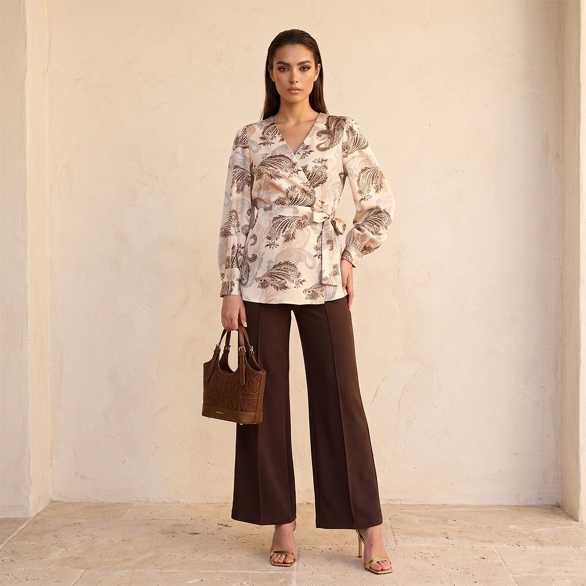 Splash Iconic Wrap Top with Paisley Print-women-clothing-shirtsandblouses-blouses-image-2