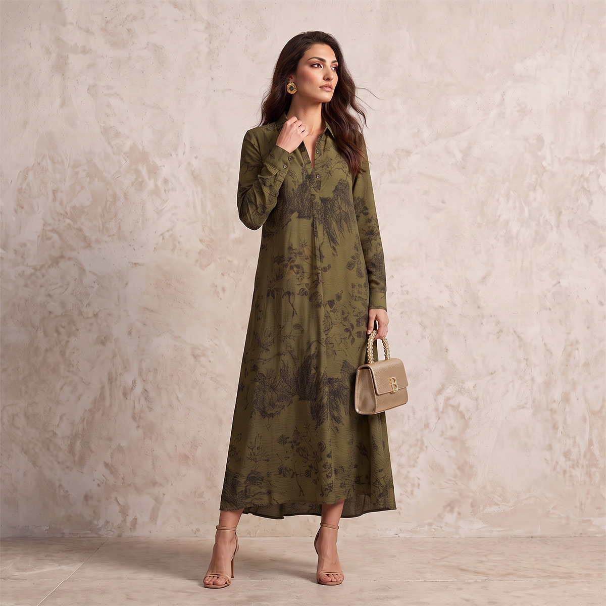Splash Iconic Floral Print Trapeze Maxi Dress-women-clothing-dresses-image-1