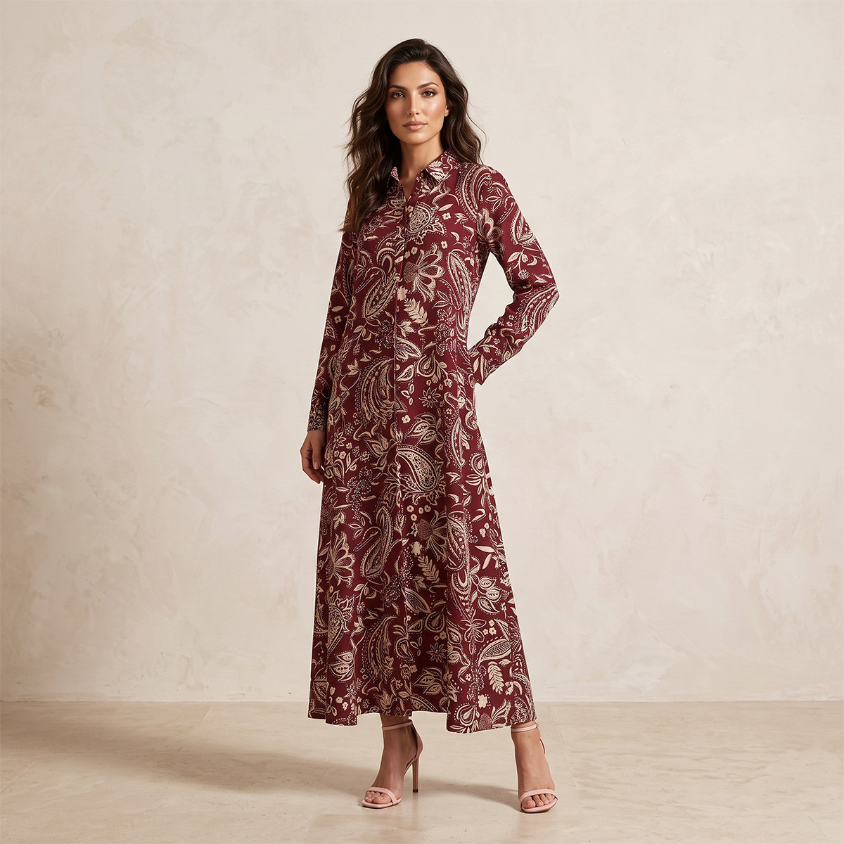 Splash Iconic Paisley Print Trapeze Maxi Dress-women-clothing-dresses-image-3