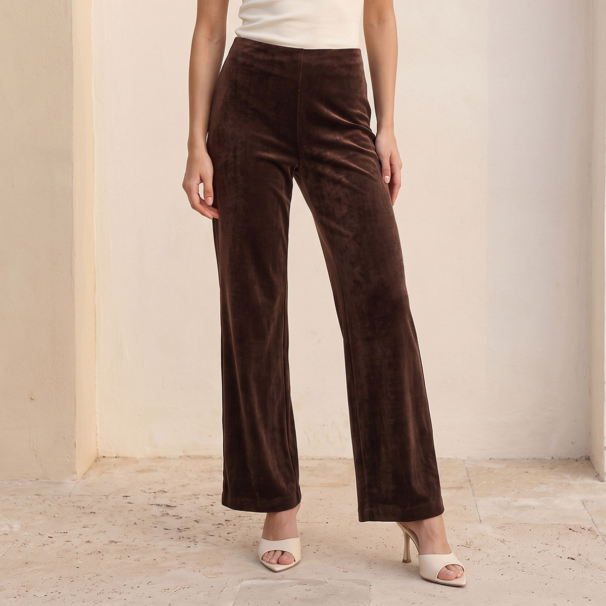 Splash Iconic Regular Fit Velour Trousers-women-clothing-trousers-image-2