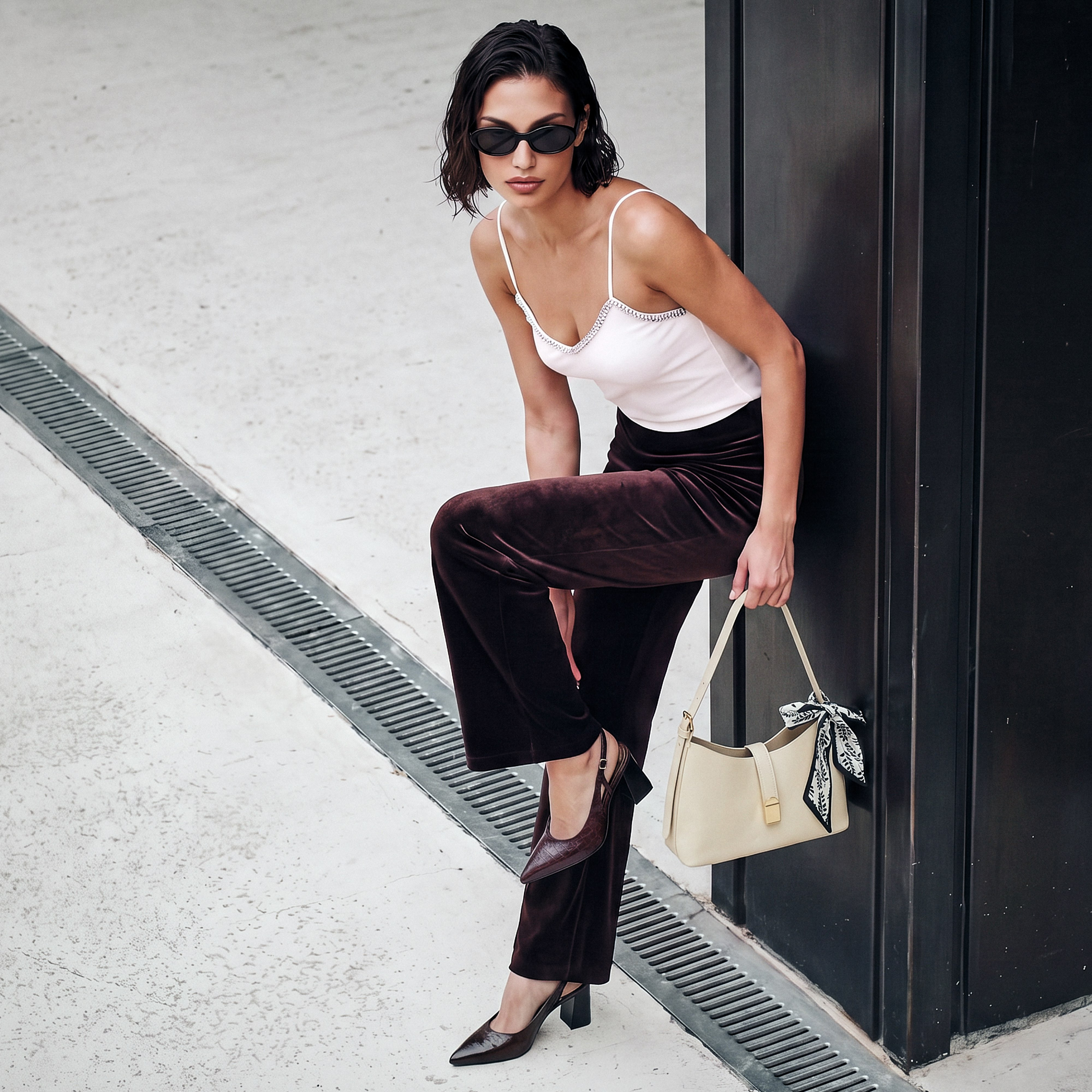 Splash Iconic Regular Fit Velour Trousers-women-clothing-trousers-image-1
