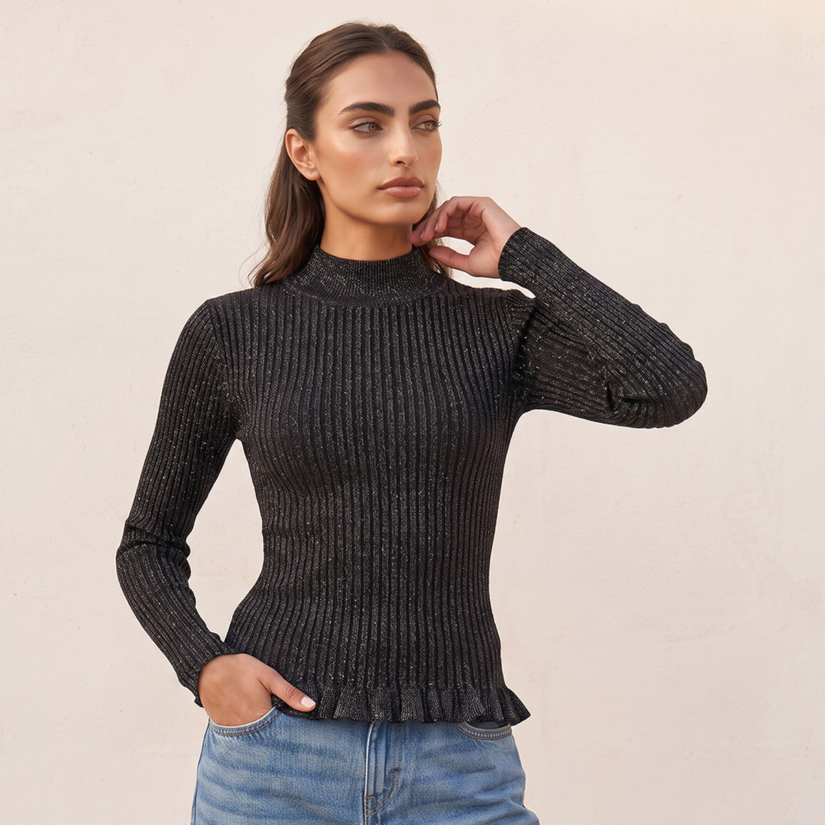 Iconic Textured High Neck Sweater-women-winterwear-cardigansandjumpers-jumpers-image-7