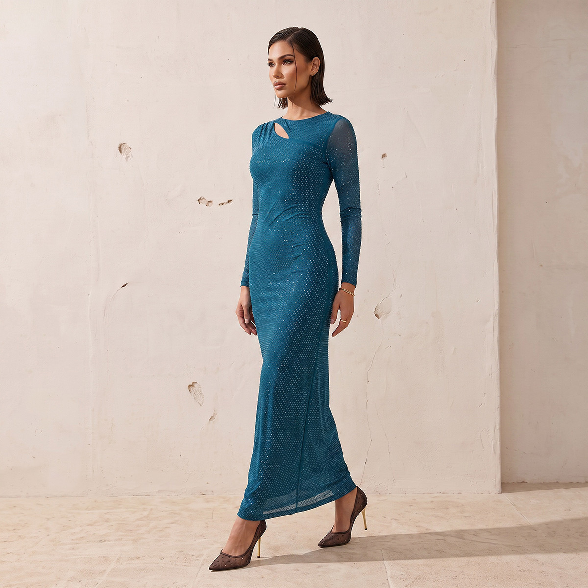 فستان ماكسي بتفاصيل تزيينات من سبلاش أيكونيك-women-clothing-dresses-image-2