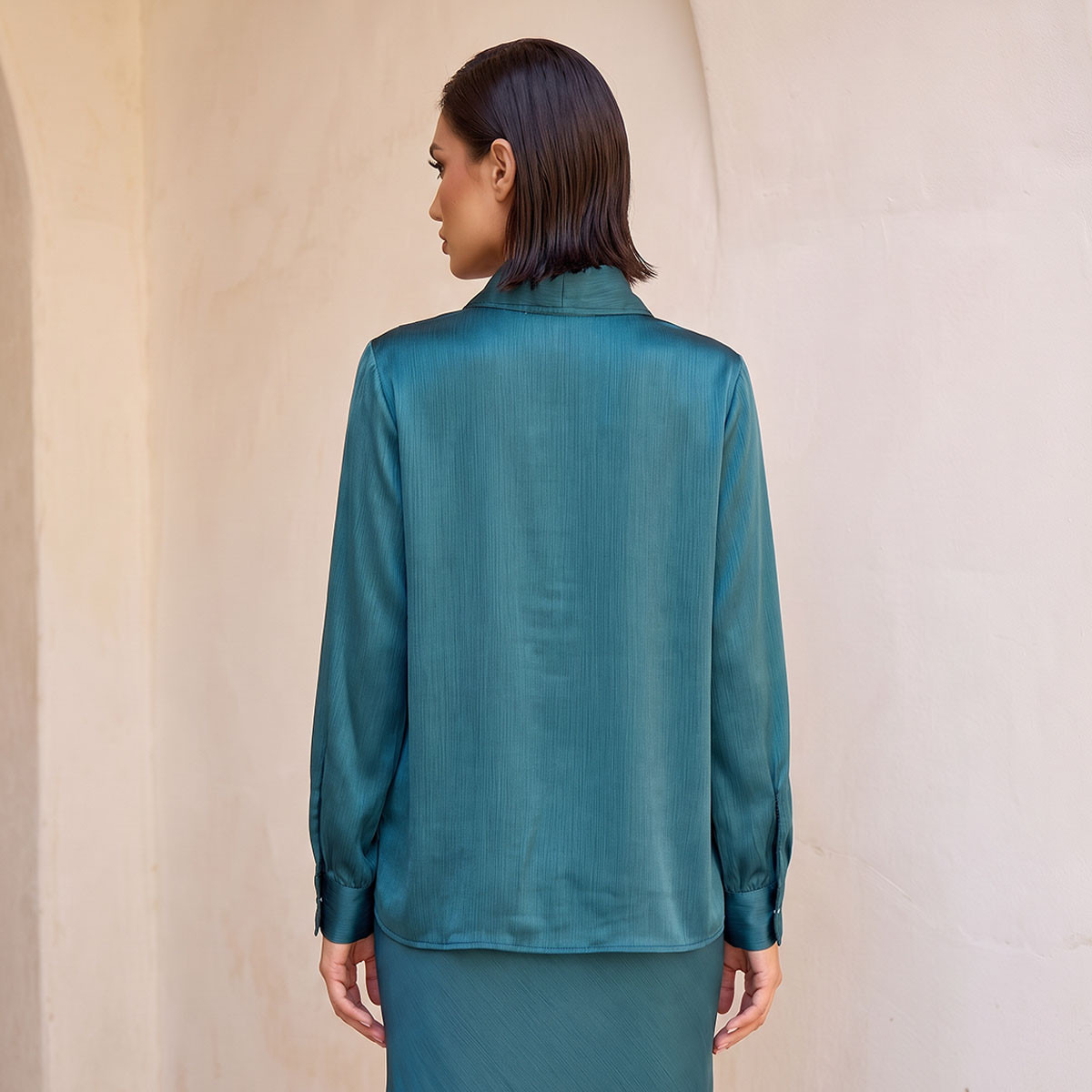 Splash Iconic Satin Top with High Neck-women-clothing-shirtsandblouses-blouses-image-3