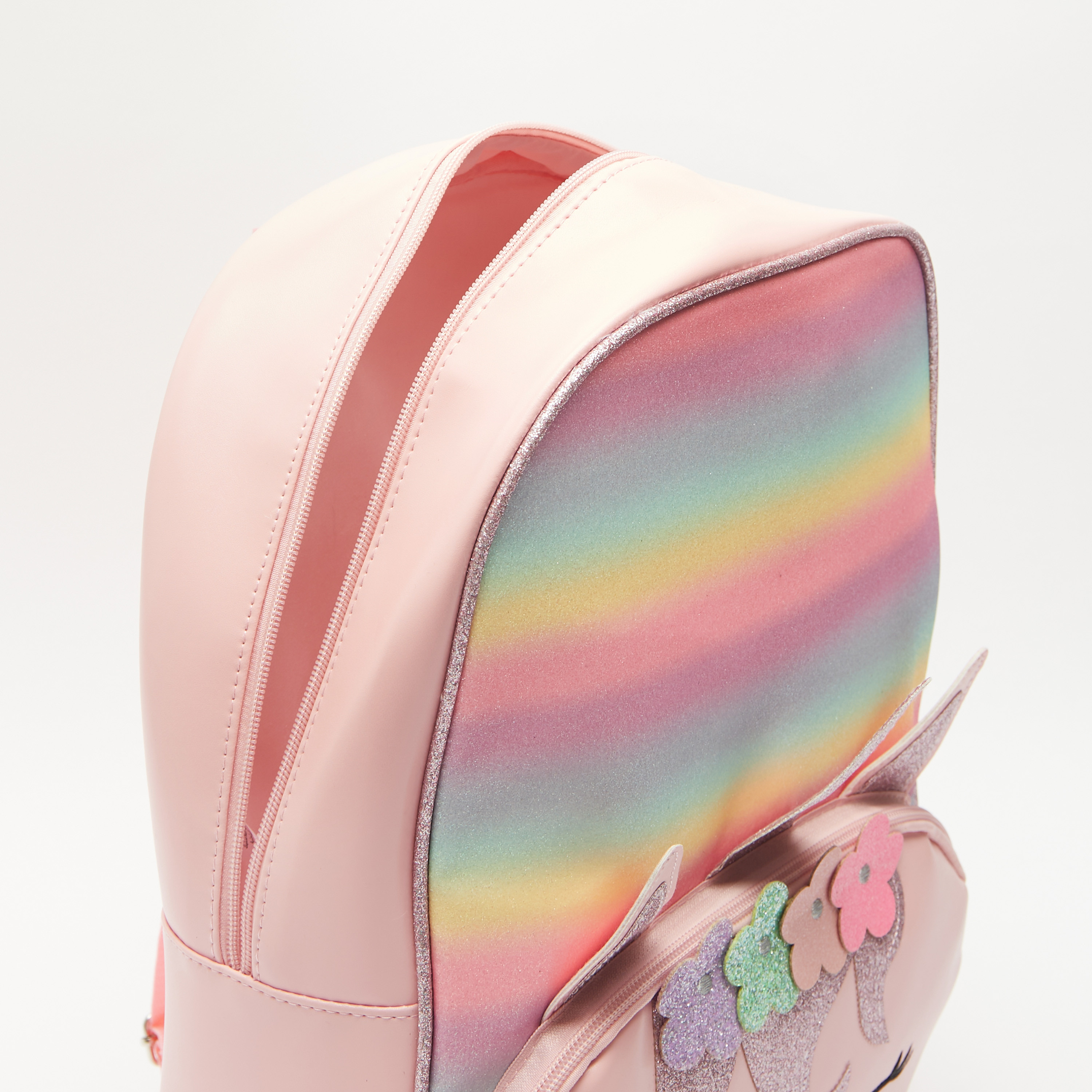 شنطة ظهر بتصميم يونيكورن وحمّالات قابلة للتّعديل وتزيينات أزهار-school-bagsandbackpacks-backpacks-image-5