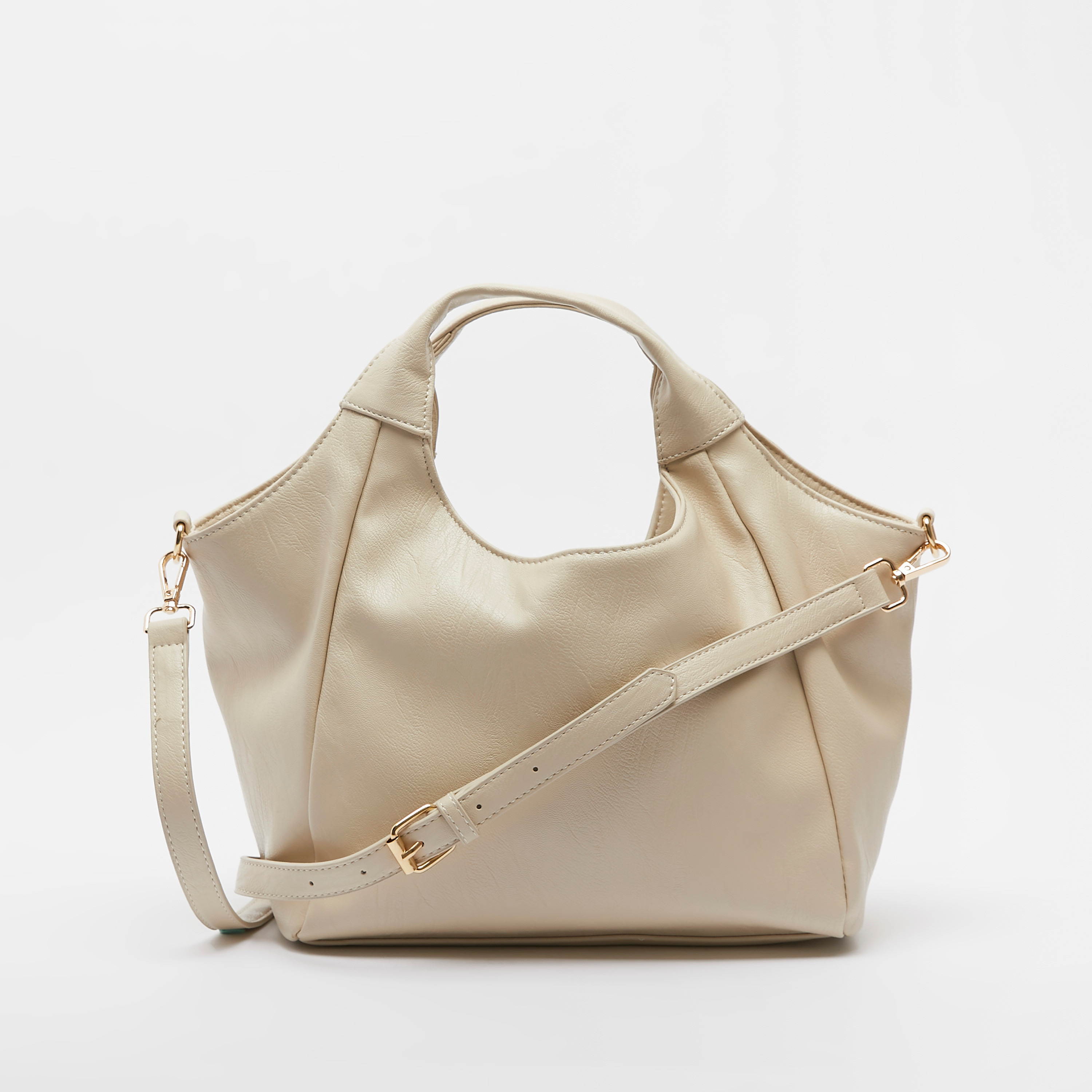شنطة هوبو سادة بسحّاب إغلاق وحزام قابل للفصل-women-bagsandwallets-handbags-image-1