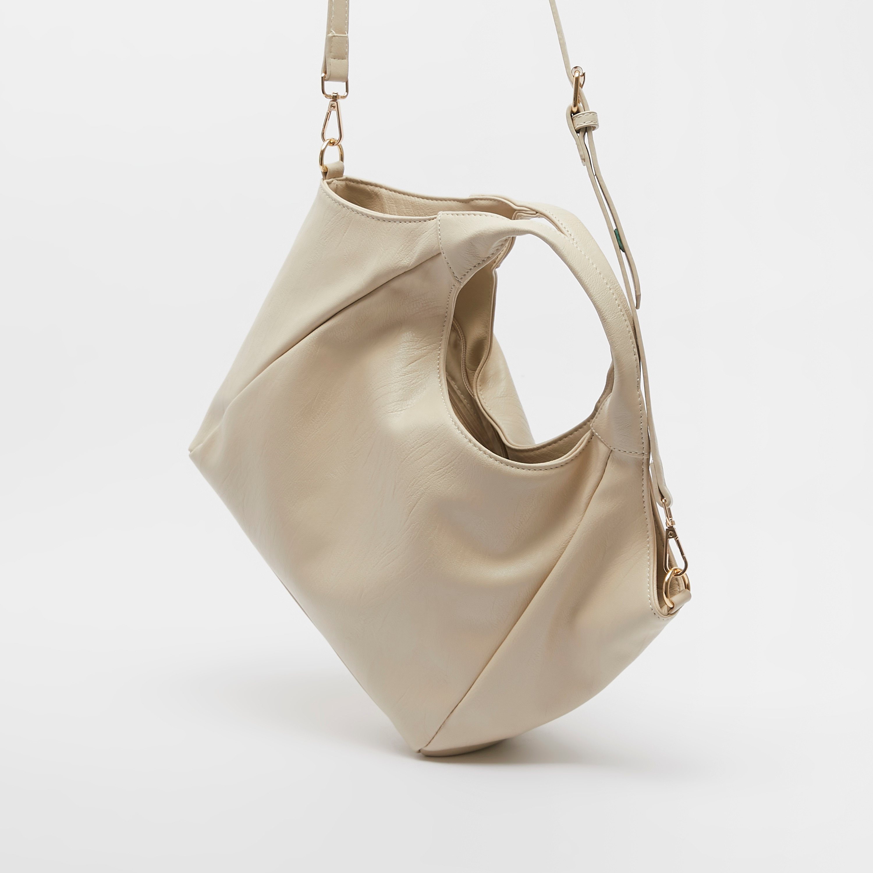 شنطة هوبو سادة بسحّاب إغلاق وحزام قابل للفصل-women-bagsandwallets-handbags-image-2