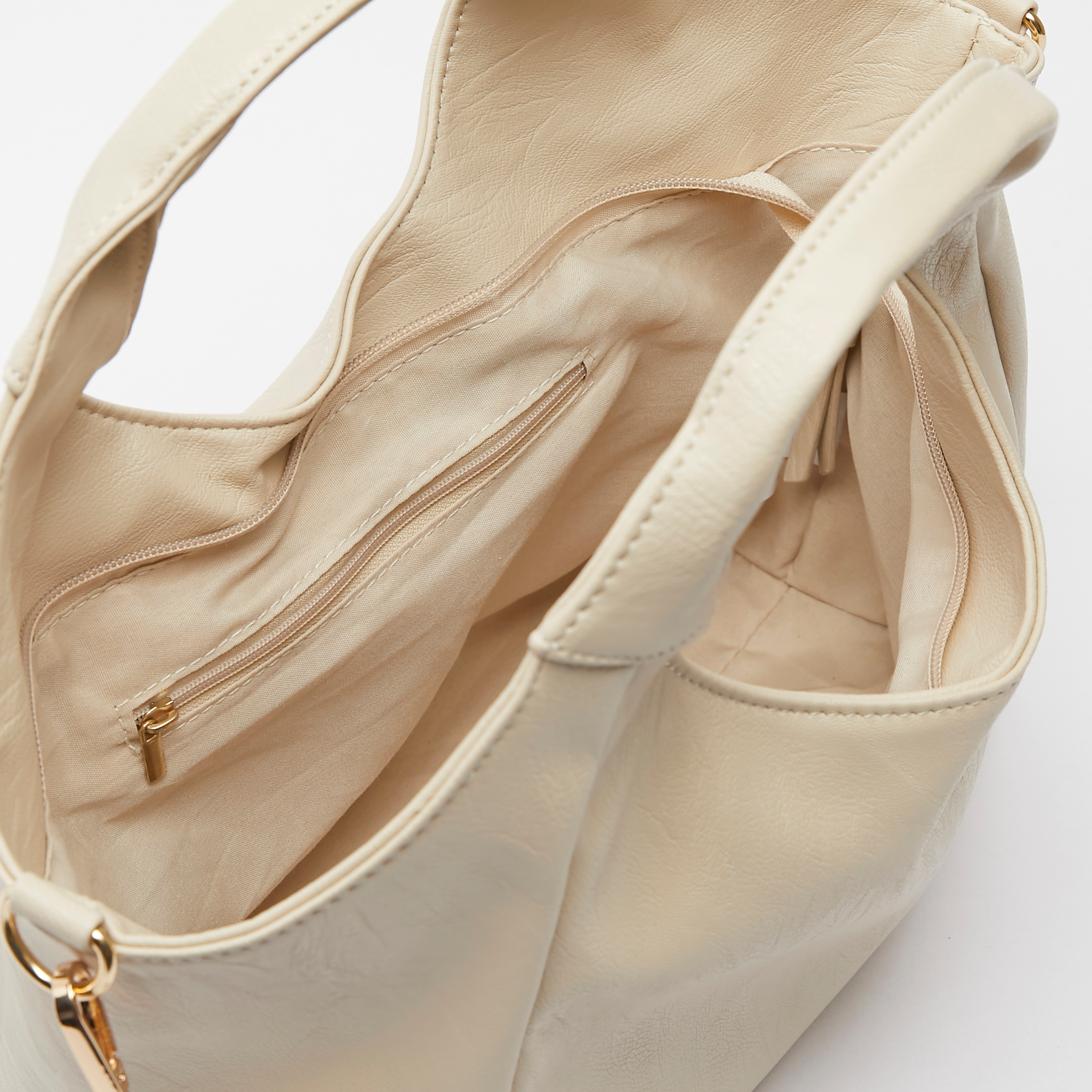 شنطة هوبو سادة بسحّاب إغلاق وحزام قابل للفصل-women-bagsandwallets-handbags-image-5