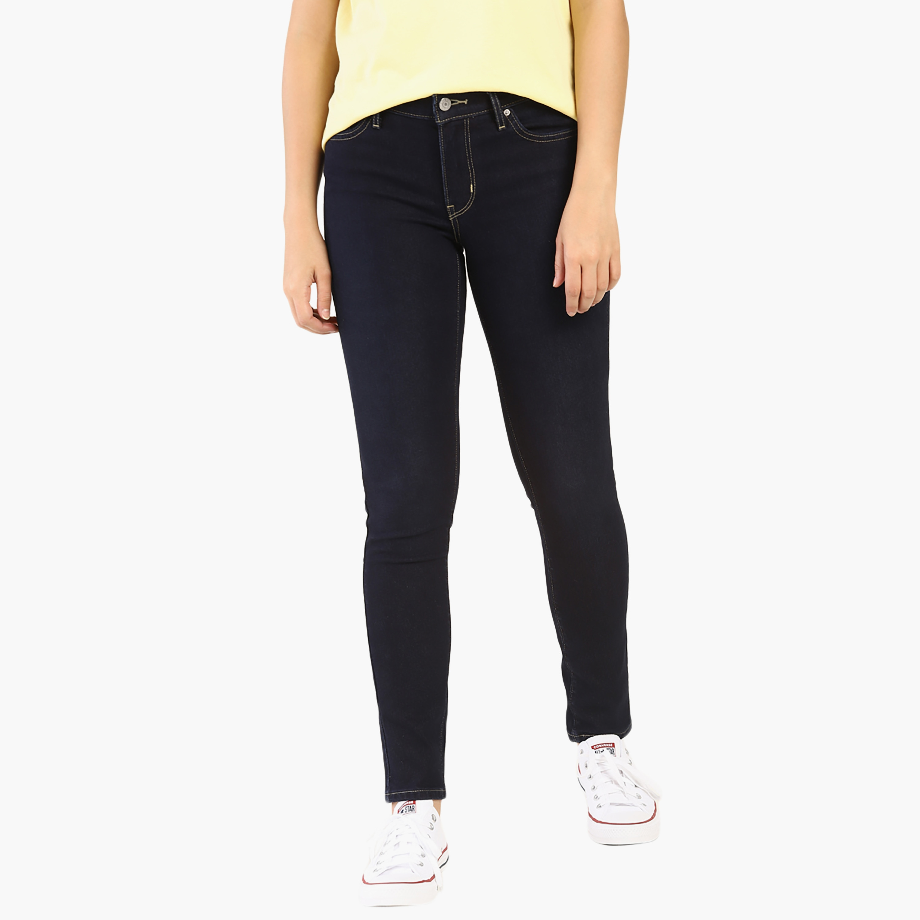 بنطلون جينز نسائي من Levi's 711 ذو قصة ضيقة باللون الأزرق و5 جيوب-women-clothing-bottoms-jeans-image-1