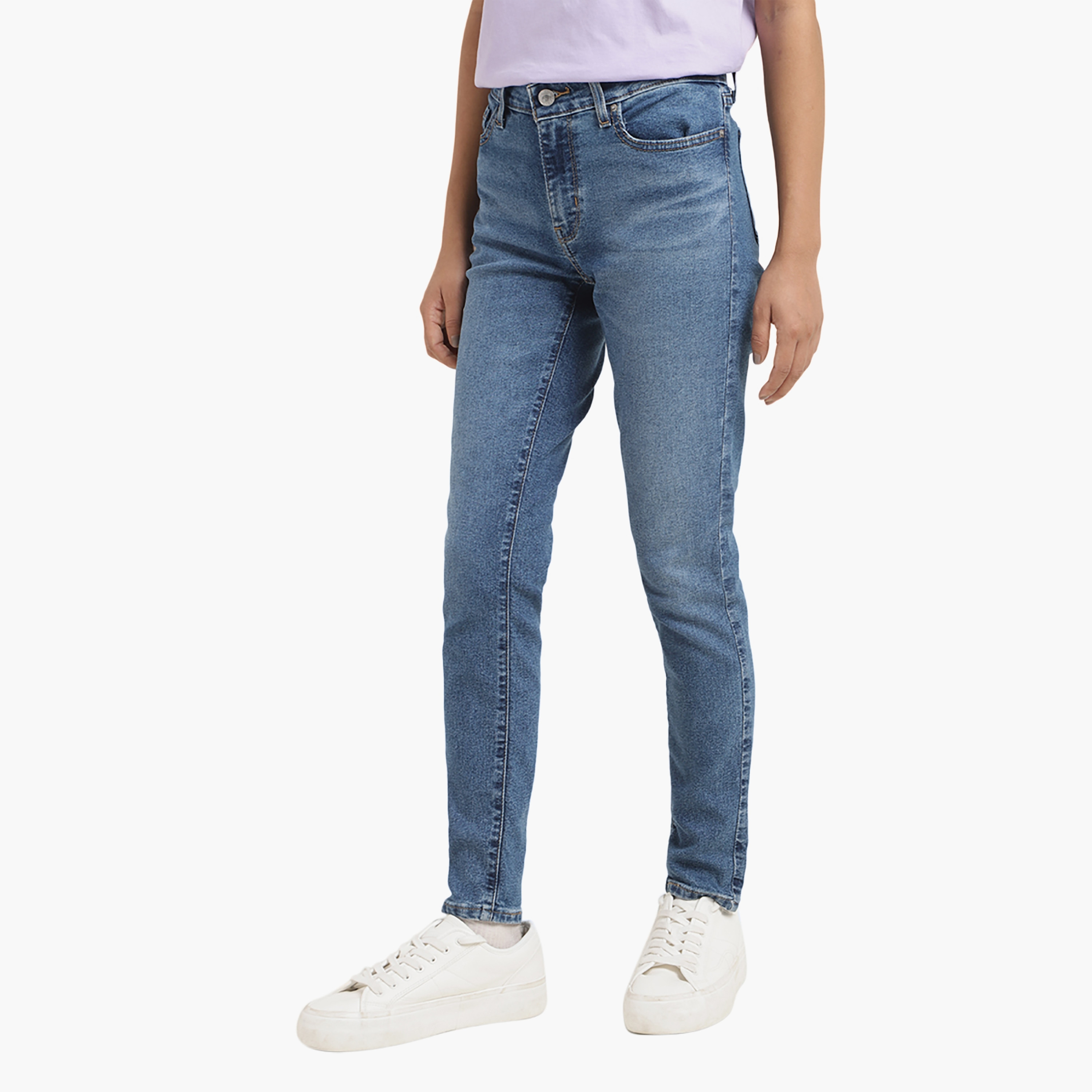 بنطلون جينز نسائي من Levi's 711 ذو قصة ضيقة باللون الأزرق و5 جيوب-women-clothing-bottoms-jeans-image-1
