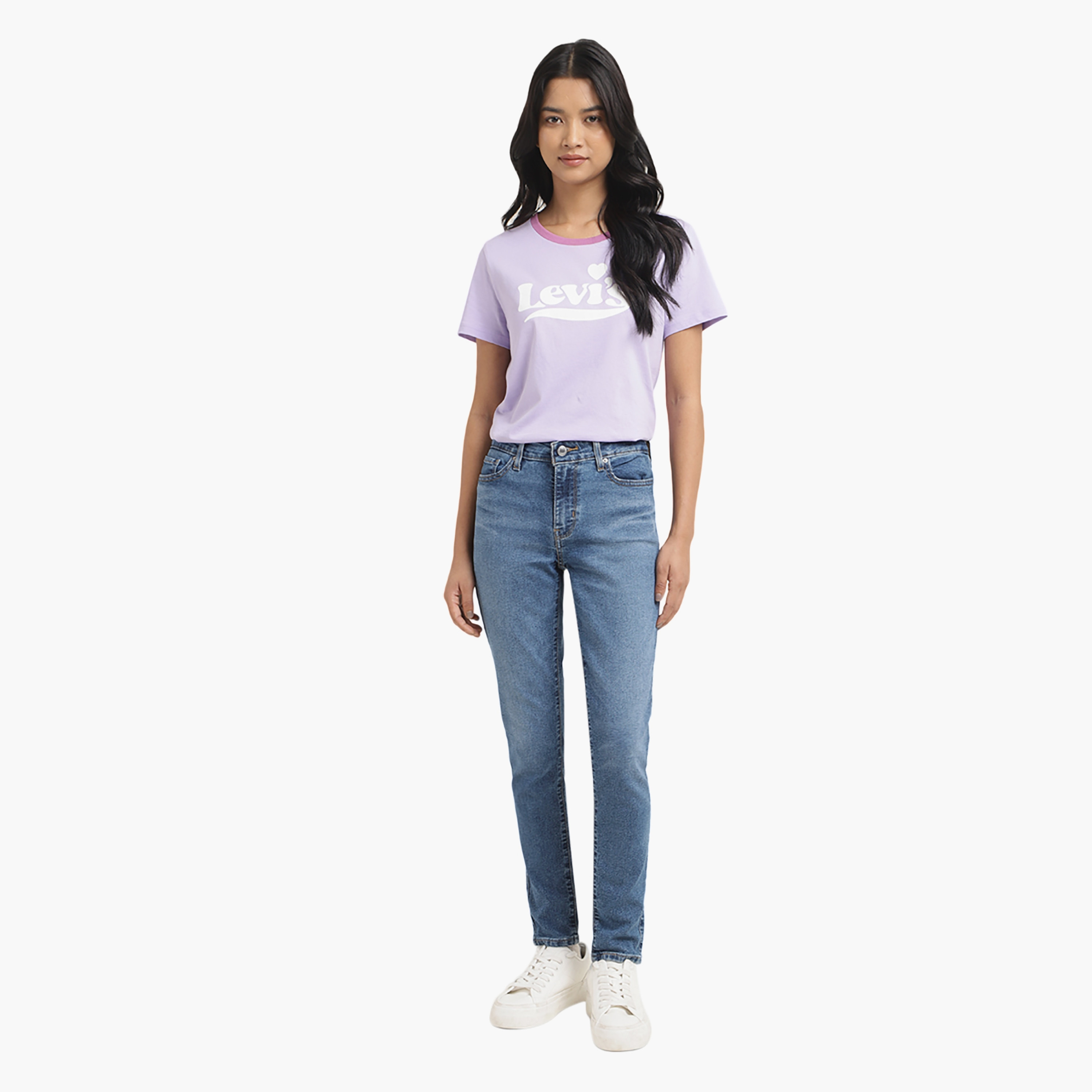 بنطلون جينز نسائي من Levi's 711 ذو قصة ضيقة باللون الأزرق و5 جيوب-women-clothing-bottoms-jeans-image-2