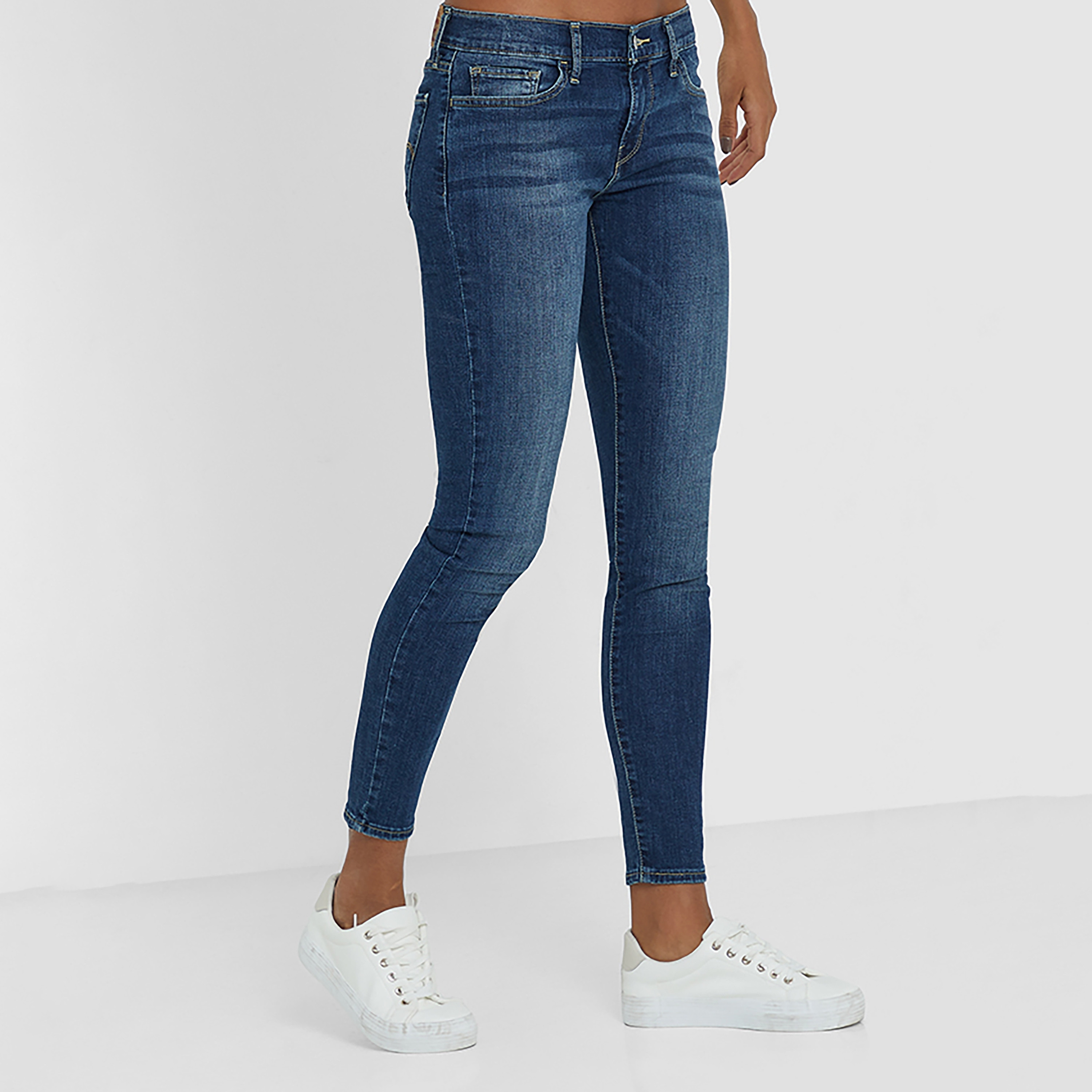 Levi's 710 Skinny Fit Blue Plain Women's Jeans-women-clothing-bottoms-jeans-image-1
