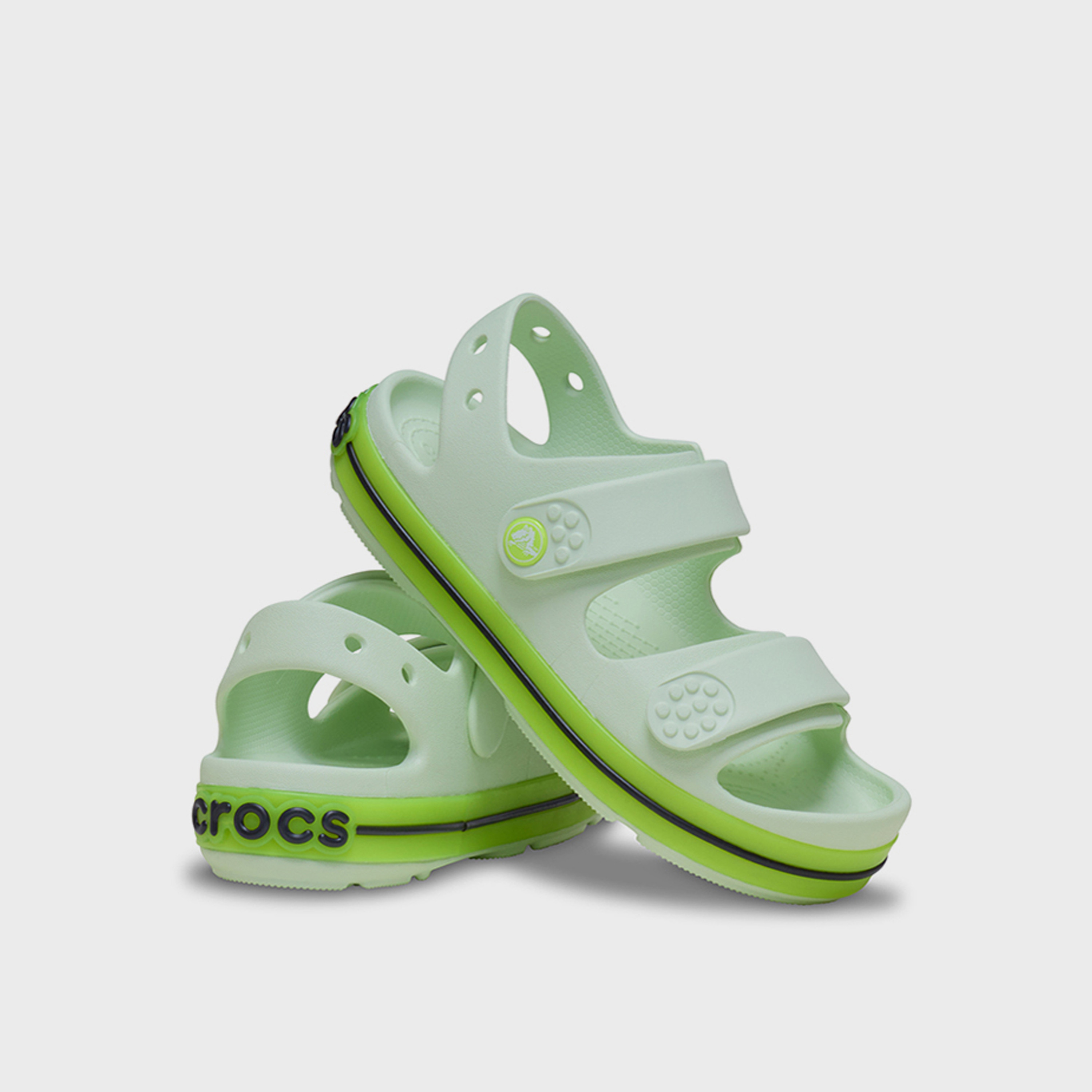 كروكس - صندل كروكباند للأطفال بحزام نيون لاصق كروزر | 213345-3DC-girls-shoes-sandals-image-1