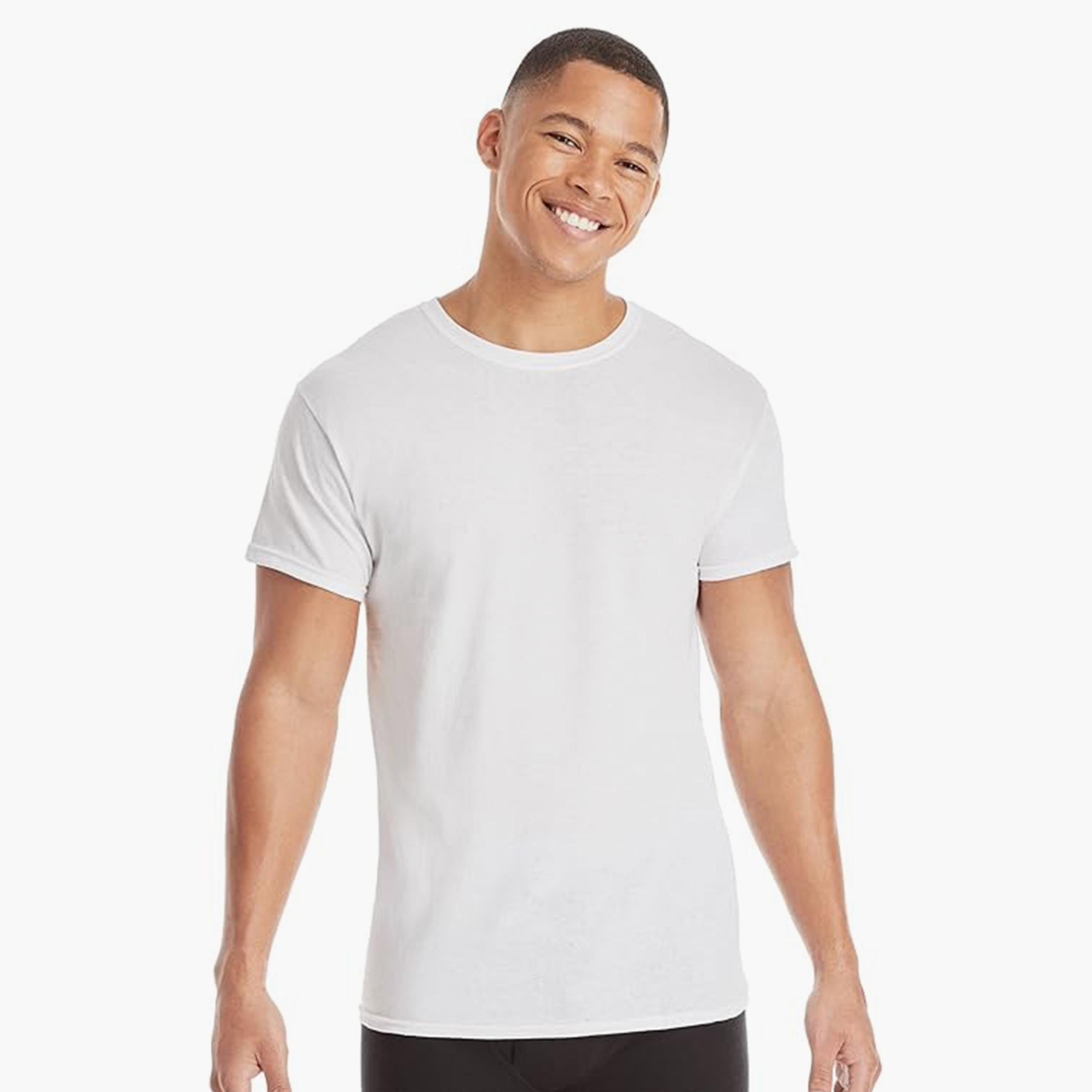 Hanes Pack of 3 Plain Crew Neck Short Sleeves Men's T-Shirt-men-clothing-tshirtsandpolos-tshirts-image-2