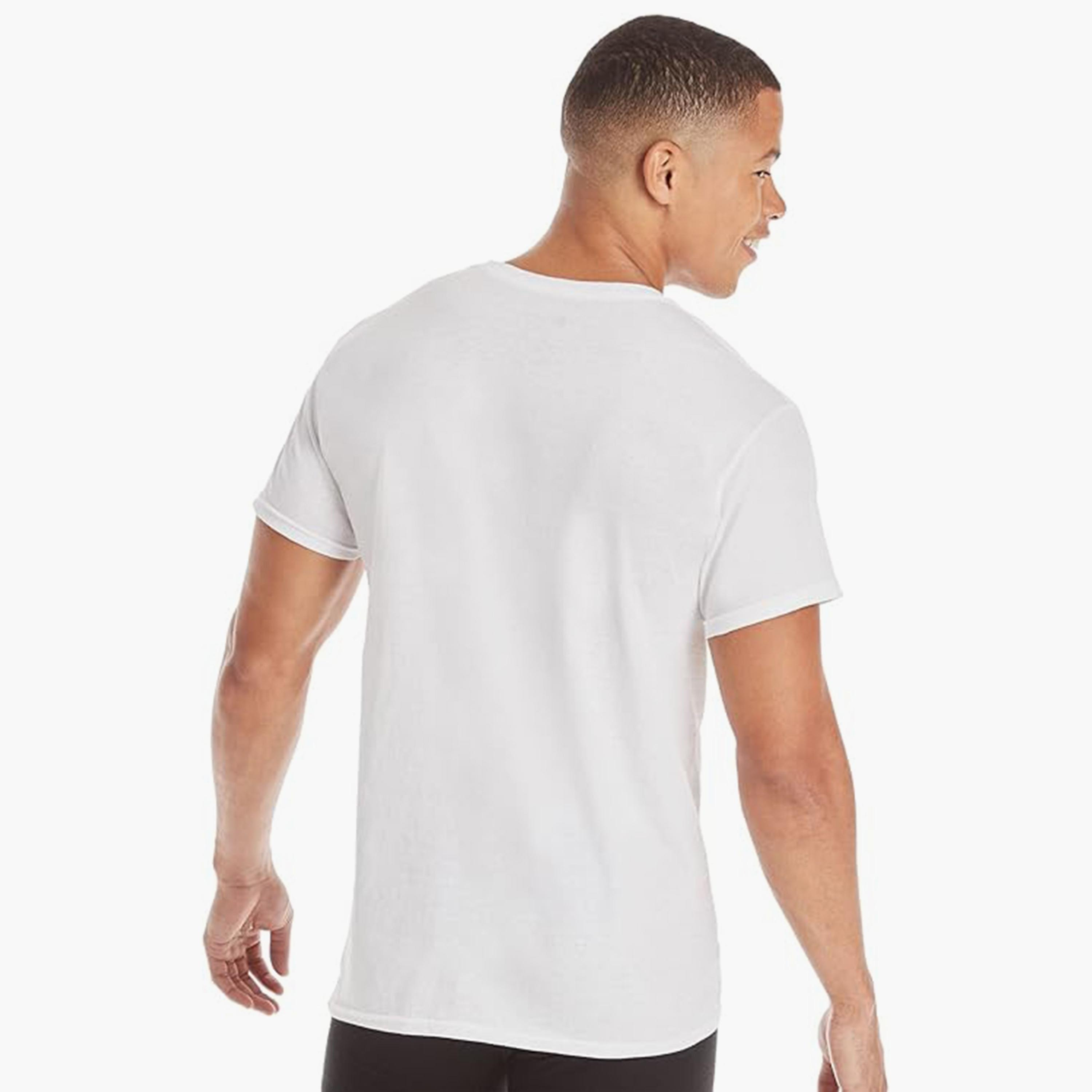 Hanes Pack of 3 Plain Crew Neck Short Sleeves Men's T-Shirt-men-clothing-tshirtsandpolos-tshirts-image-3