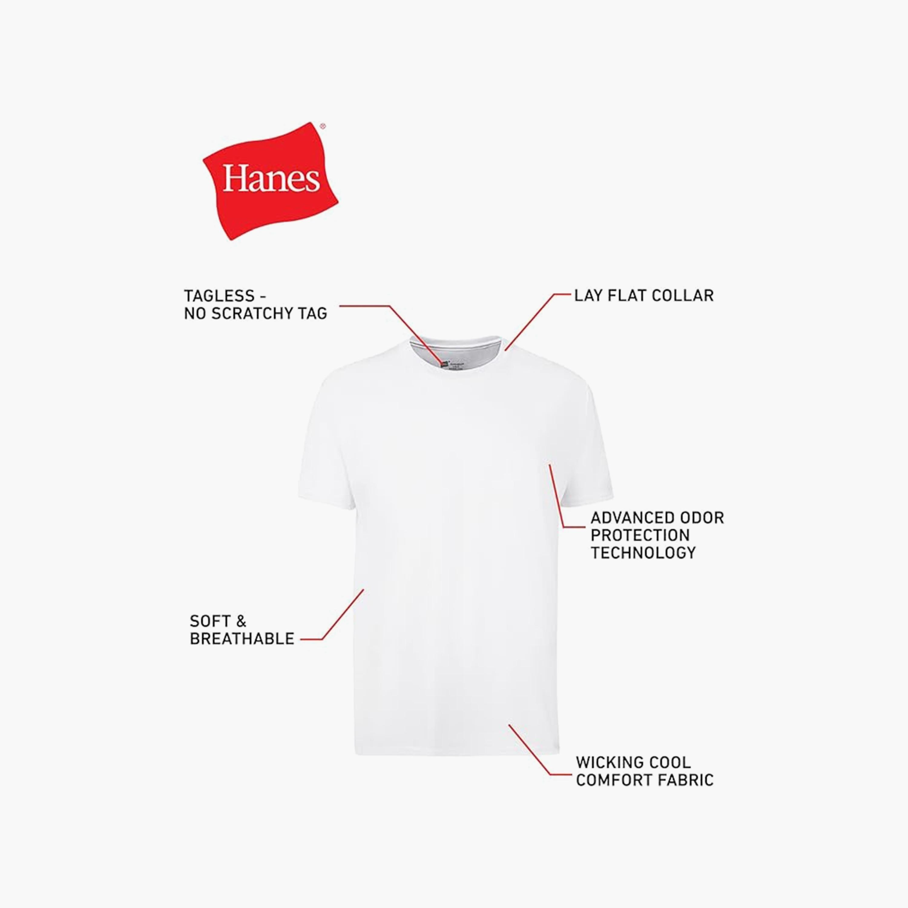 Hanes Pack of 3 Plain Crew Neck Short Sleeves Men's T-Shirt-men-clothing-tshirtsandpolos-tshirts-image-4