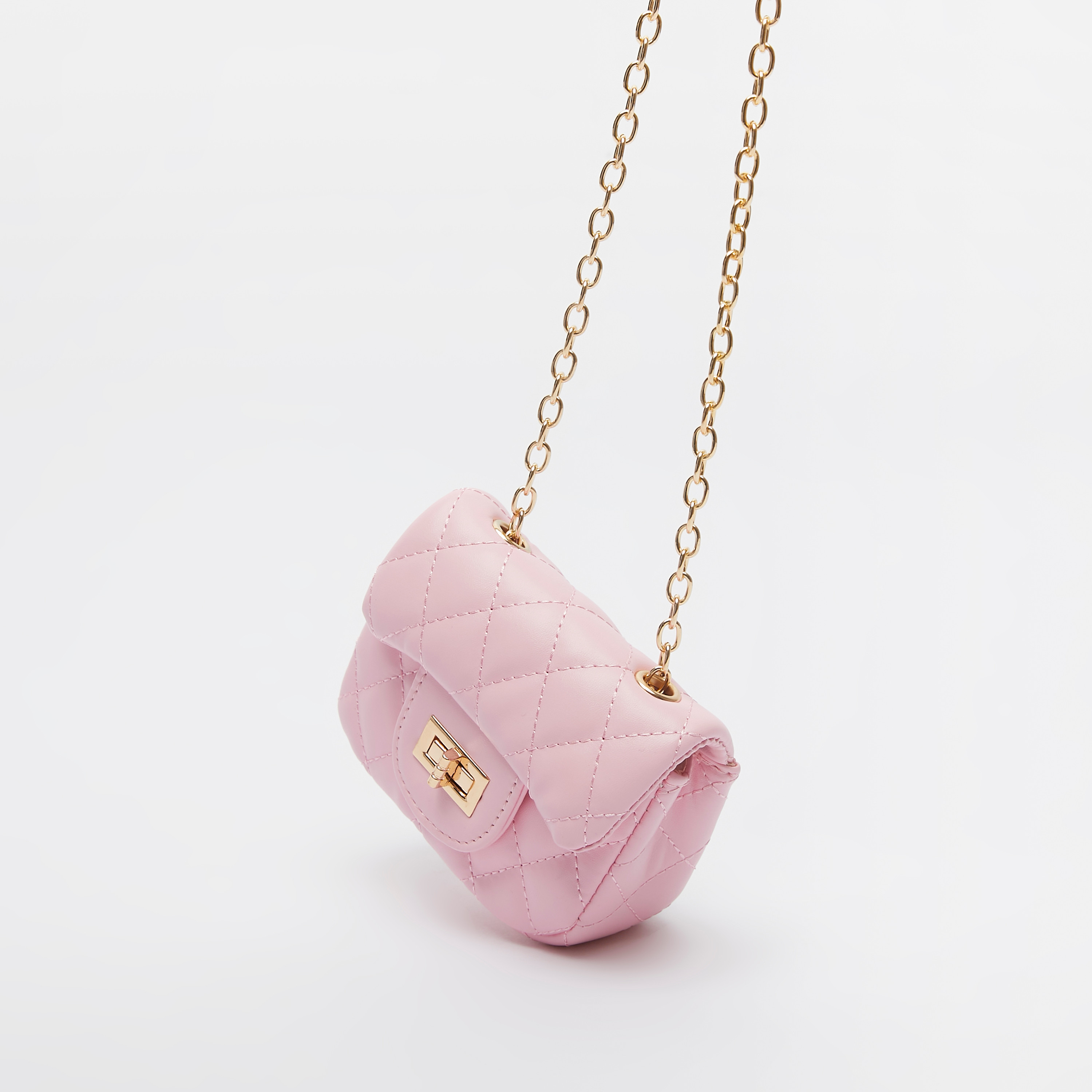 Quilted Handbag with Flap Closure-girls-accessories-bags-image-2