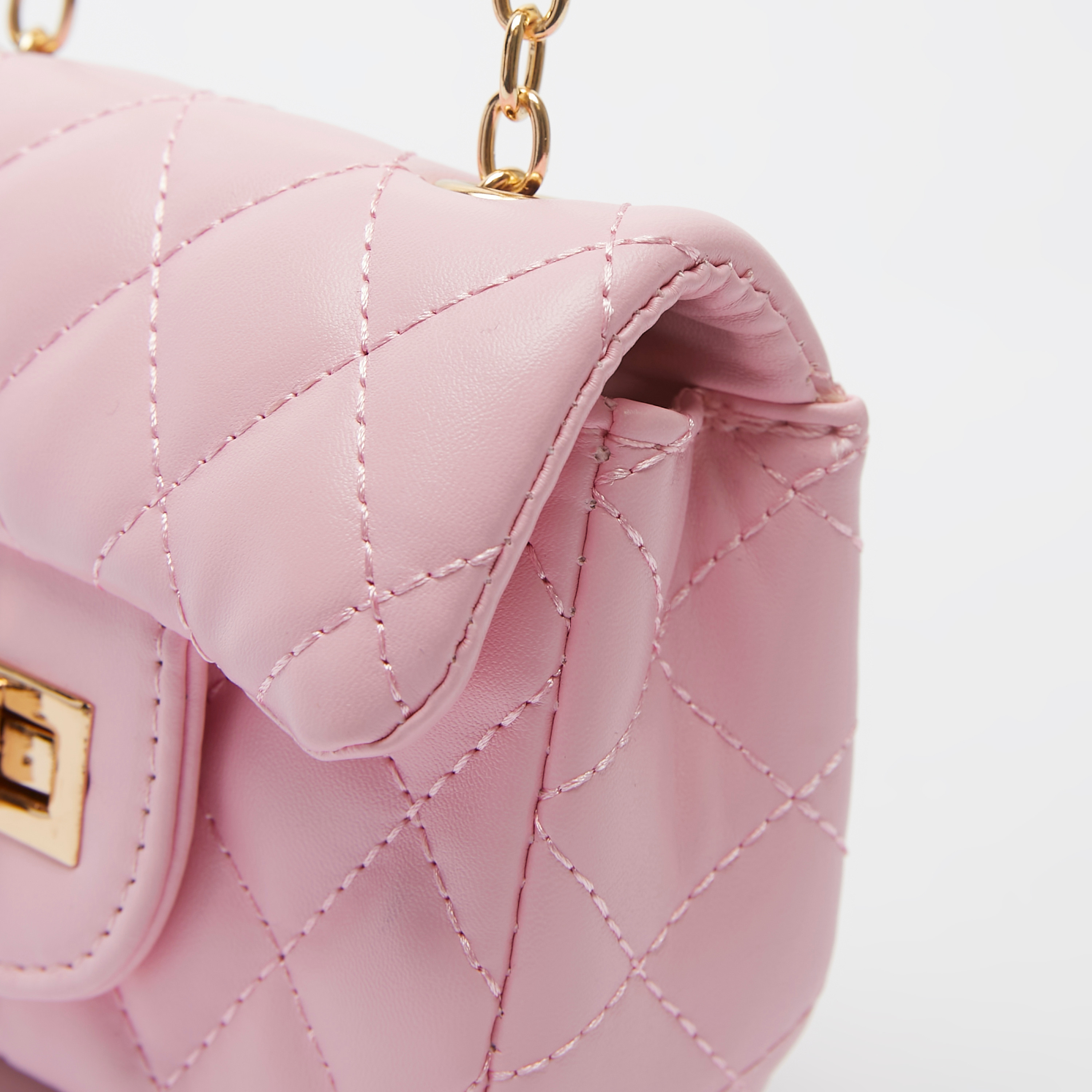 Quilted Handbag with Flap Closure-girls-accessories-bags-image-4