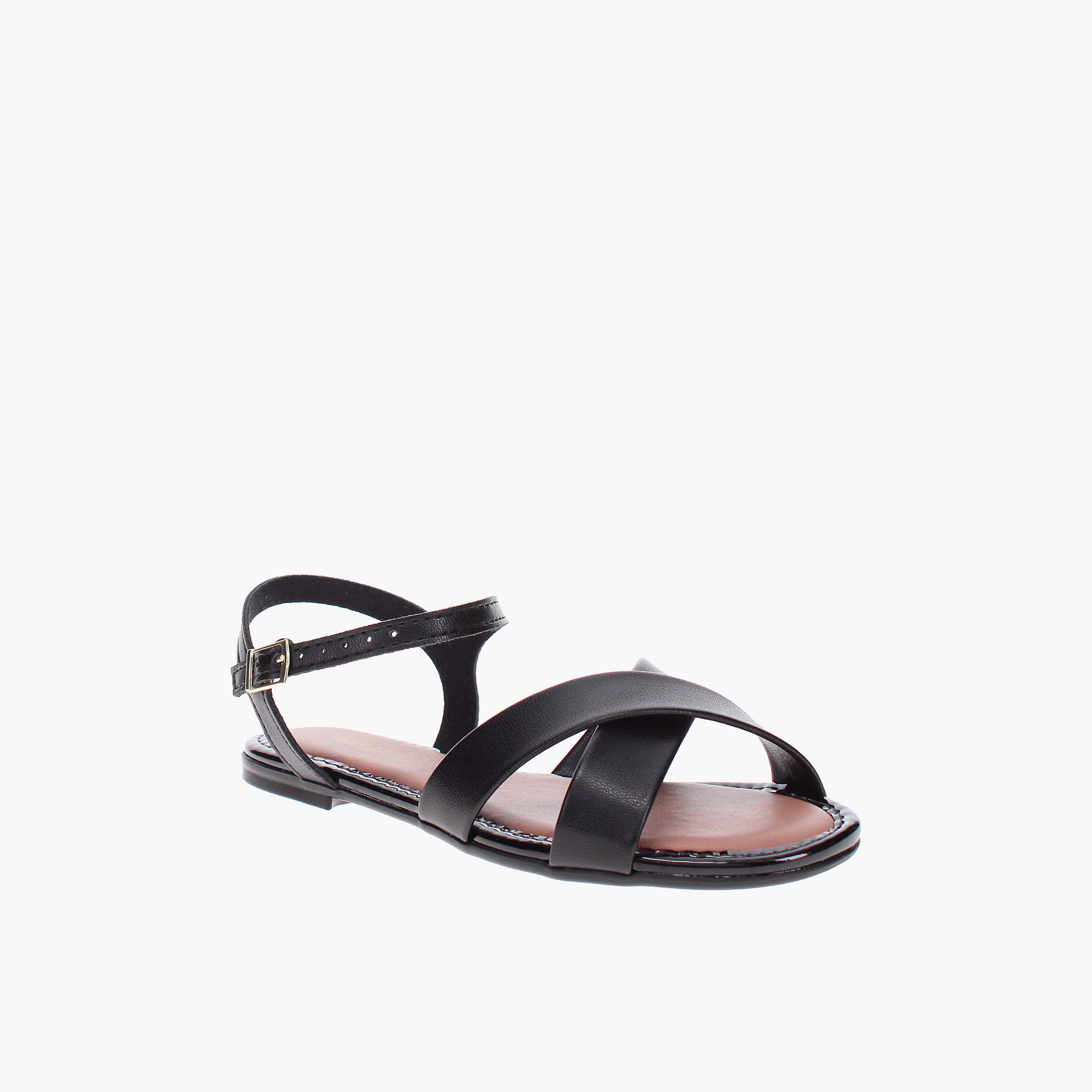 Molekinha by Geoomnii Baby Girl Buckle Closure Cross Strap Sandals | 2157-1050-9569-15745      -girls-shoes-sandals-image-1