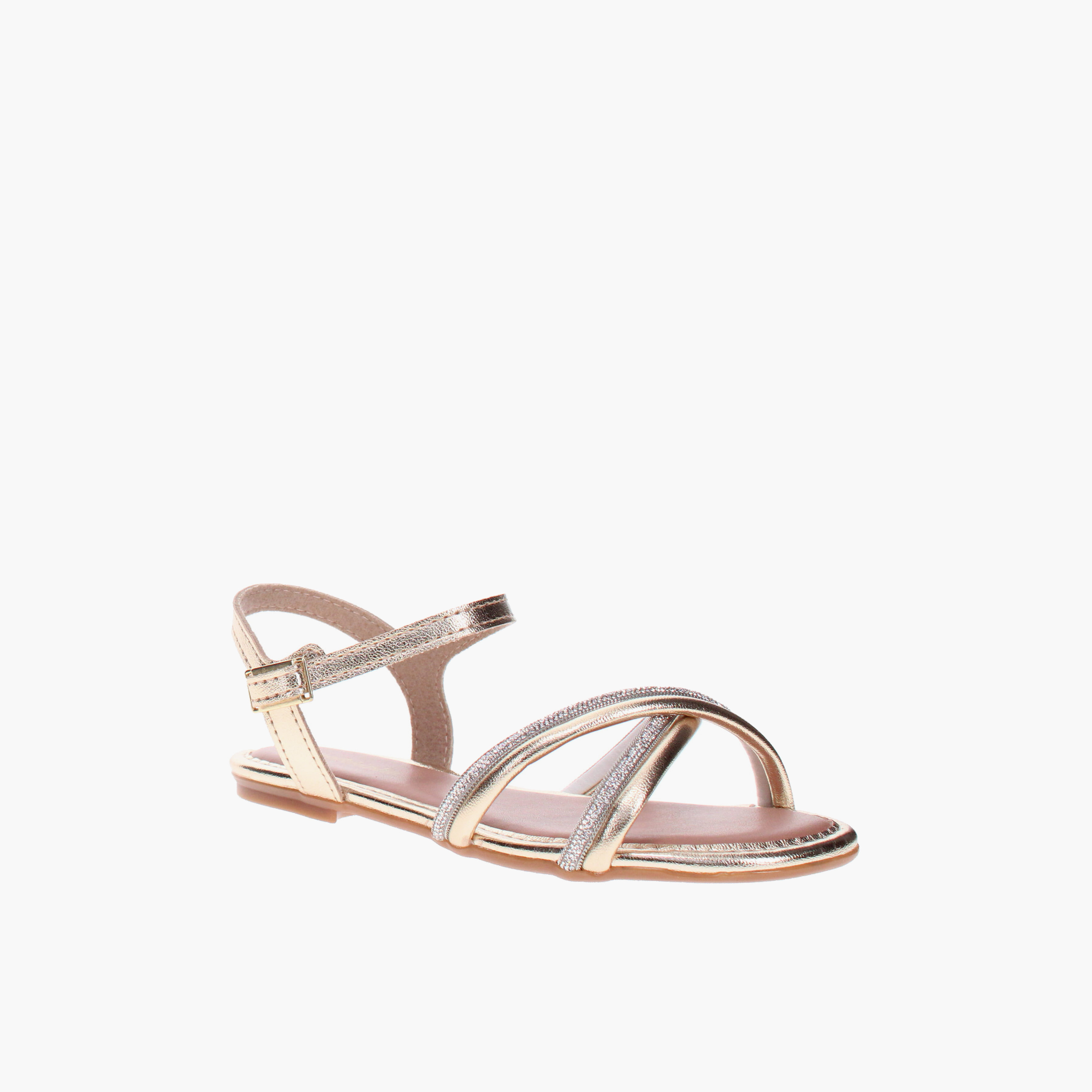 موكينها - صندل إليس 1 للبنات بحزام للكاحل وحزام متقاطع | 2157-1205-27852-97263-girls-shoes-sandals-image-1