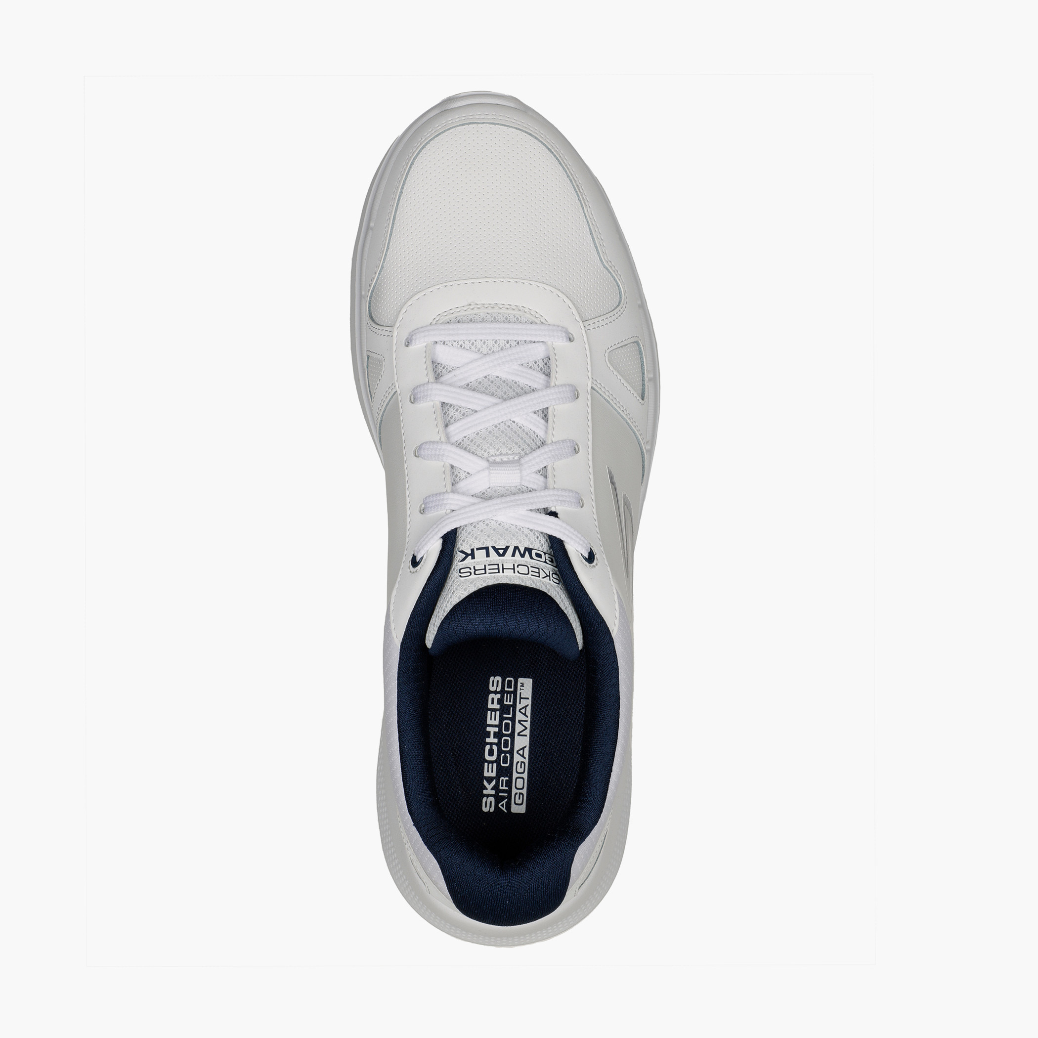 حذاء مشي برباط مبرد بالهواء من سكيتشرز للرجال بلون ابیض مع شعار-sports-men-shoes-image-2