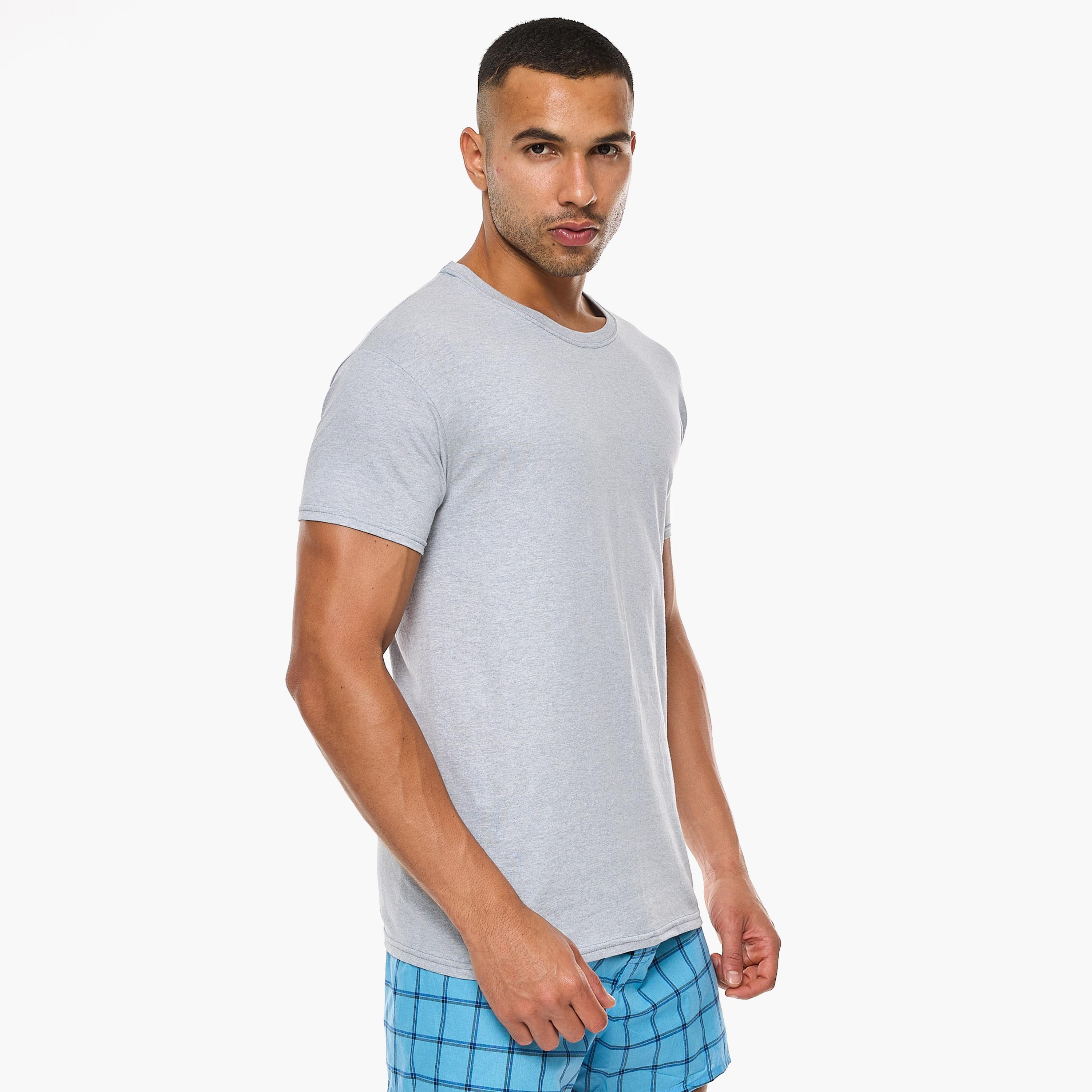 Hanes Assorted Pack of 2 Plain Crew Neck Short Sleeves Men's T-Shirt-men-clothing-tshirtsandpolos-tshirts-image-5
