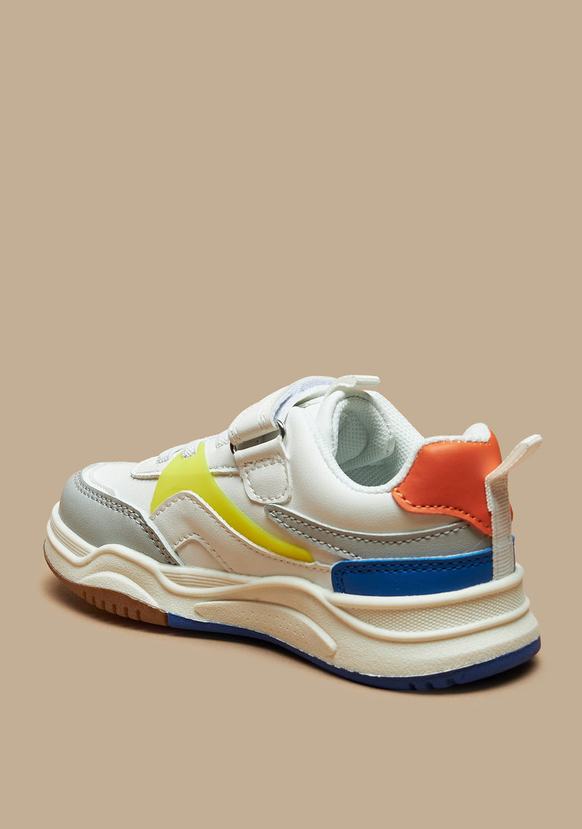 Juniors Panelled Sneakers with Hook and Loop Closure-Boy%27s Sneakers-image-1