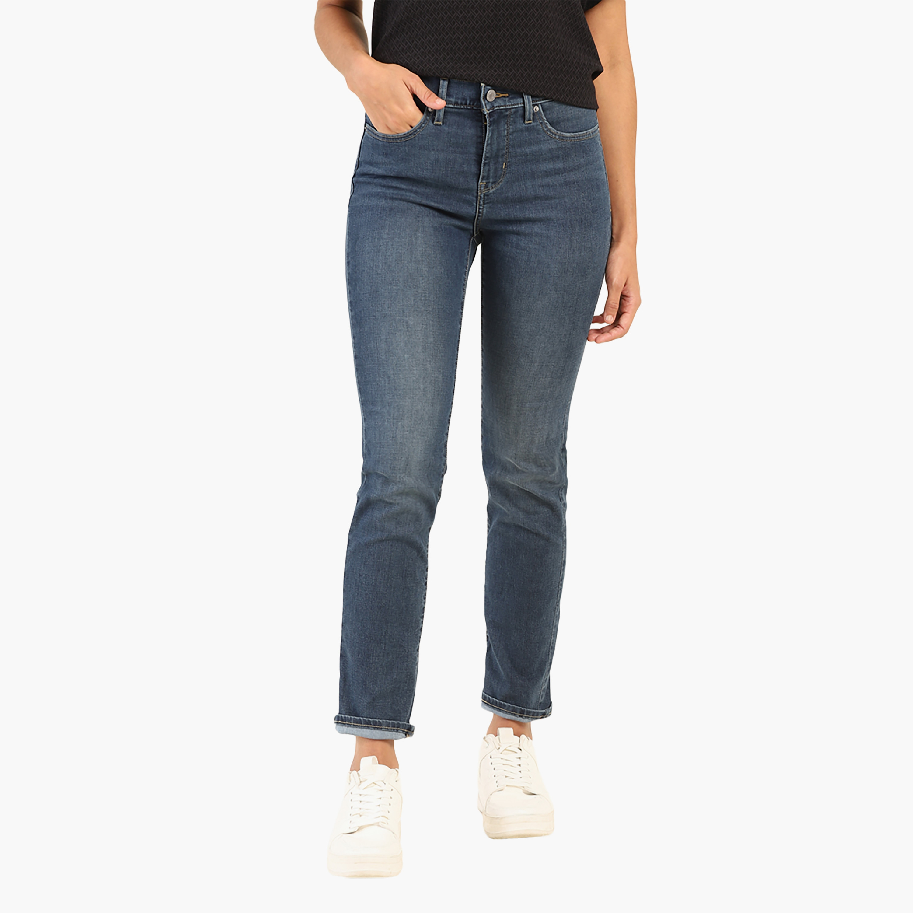 Levi's 312 Slim Fit Blue 5 Pockets Women's Jeans-women-clothing-bottoms-jeans-image-1
