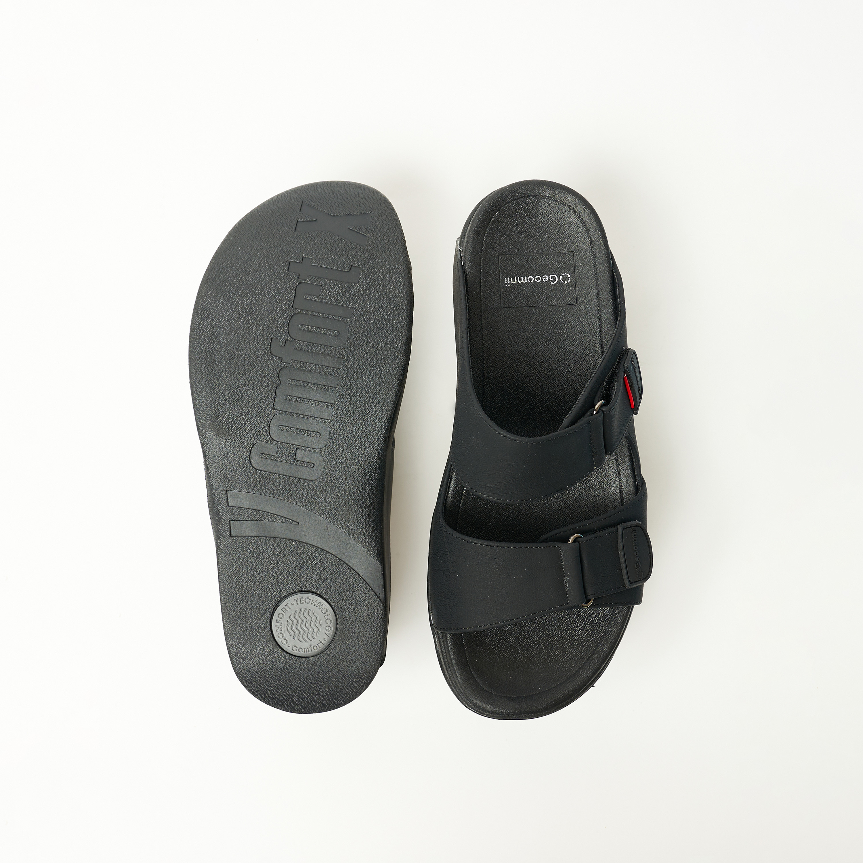 Geoomnii Men's Hook & Loop Hyacinth Slide Sandals | 21897-7-BLACK-men-shoes-sandals-image-2