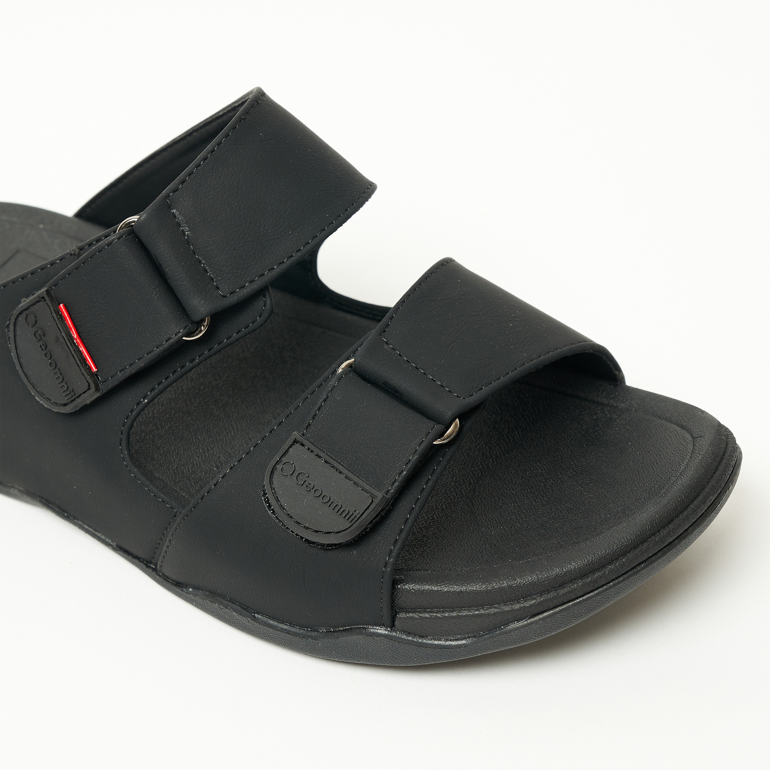 Geoomnii Men's Hook & Loop Hyacinth Slide Sandals | 21897-7-BLACK-men-shoes-sandals-image-4