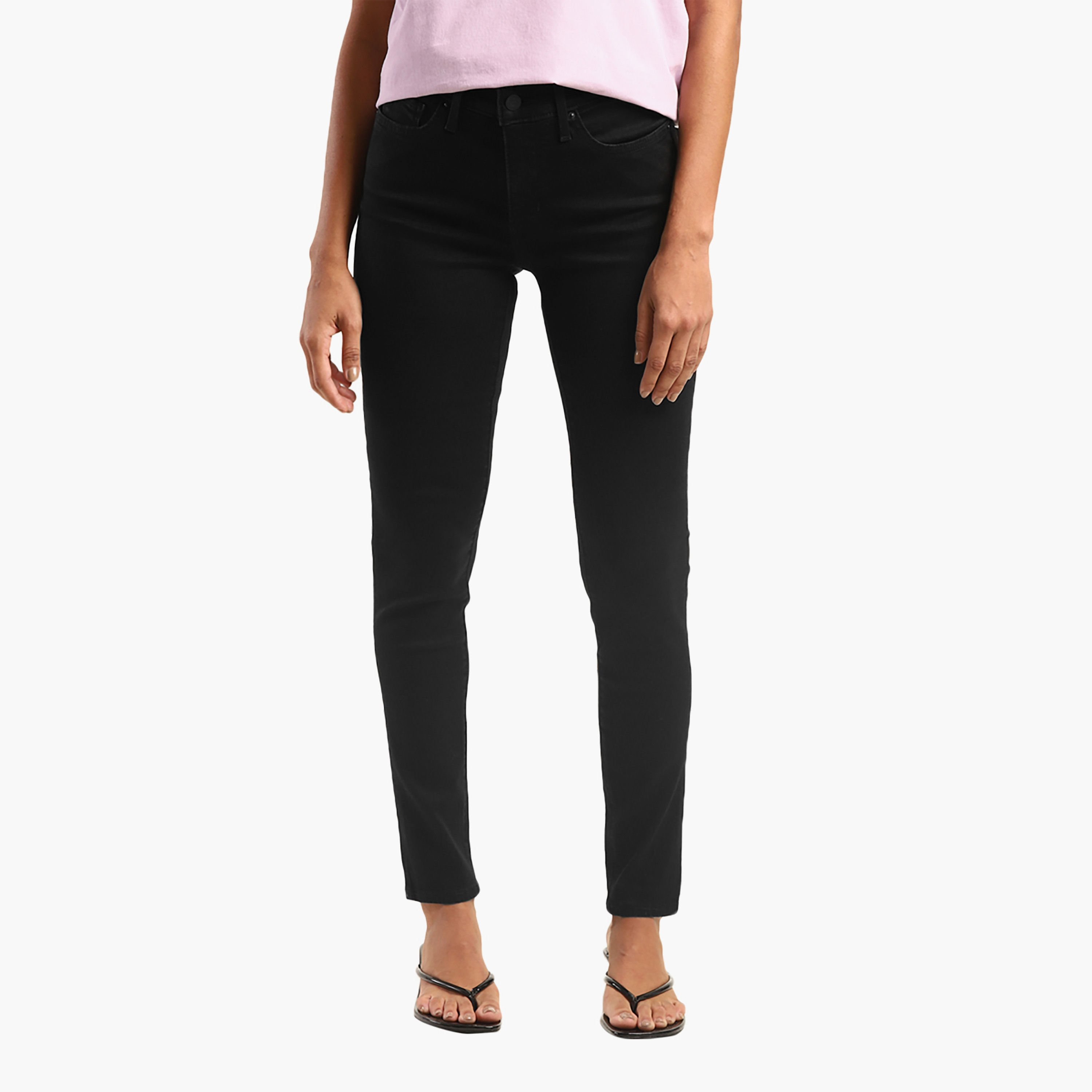 بنطلون جينز نسائي من Levi's 311 بقصة ضيقة باللون الأسود و5 جيوب-women-clothing-bottoms-jeans-image-1