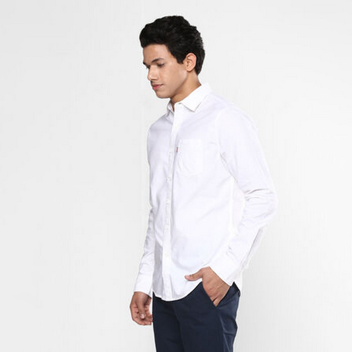 Levi's Men White Solid Long Sleeves Shirt-men-clothing-shirts-image-3