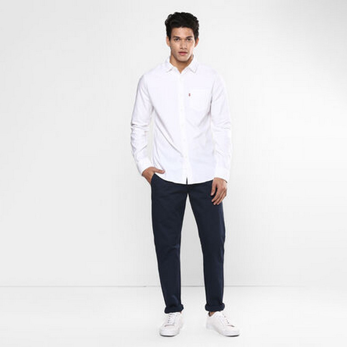 Levi's Men White Solid Long Sleeves Shirt-men-clothing-shirts-image-4