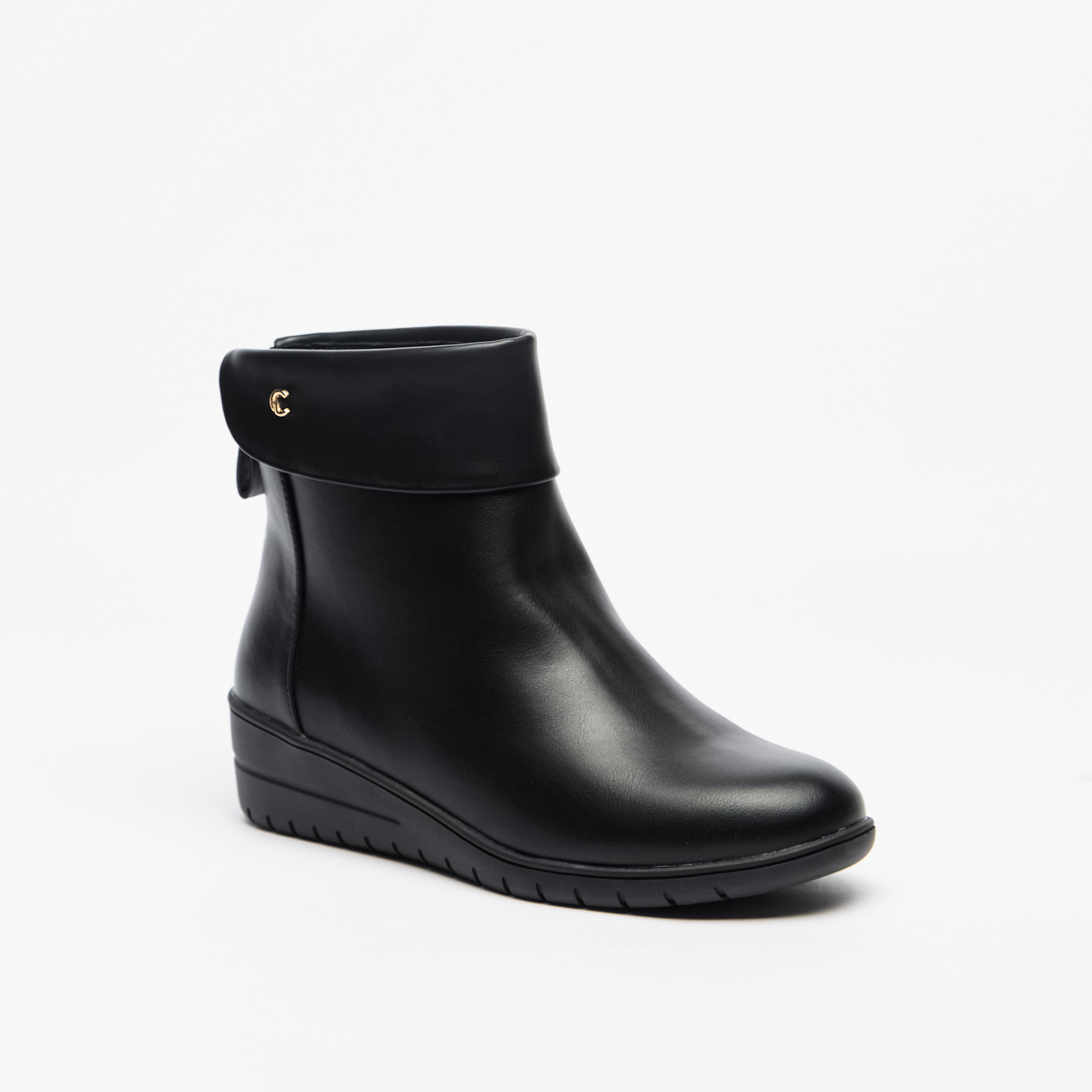 بوت سادة بطول الكاحل وسحاب إغلاق من لو كونفورت-women-shoes-boots-image-2