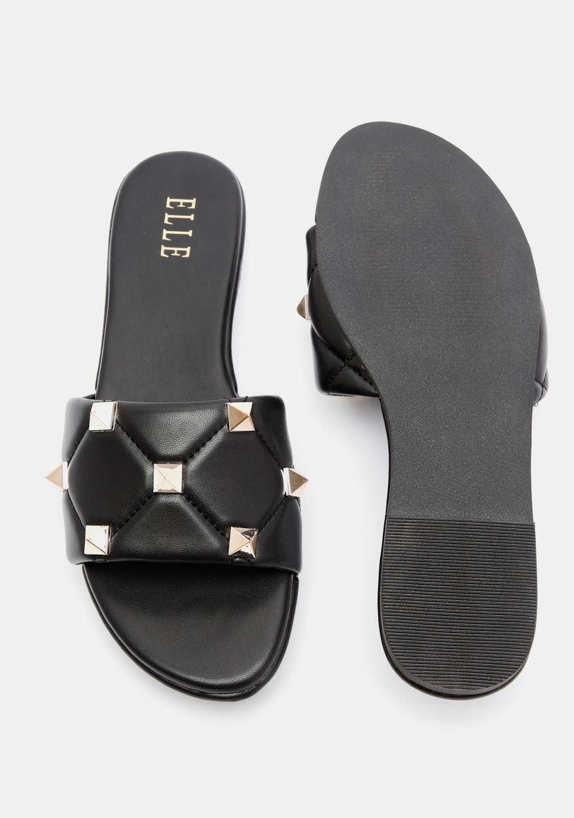 ELLE Women's Stone Studded Slip-On Sandals-Women%27s Flat Sandals-image-4
