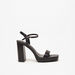 Celeste Women's Textured Ankle Strap Platform Sandals with Block Heels-Women%27s Heel Sandals-thumbnailMobile-0
