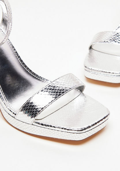 Celeste Women's Textured Ankle Strap Platform Sandals with Block Heels-Women%27s Heel Sandals-image-5