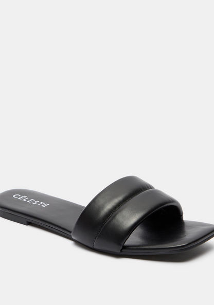 Celeste Women's Solid Slip-On Slide Sandals-Women%27s Flat Sandals-image-1