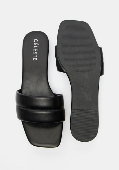 Celeste Women's Solid Slip-On Slide Sandals-Women%27s Flat Sandals-image-4