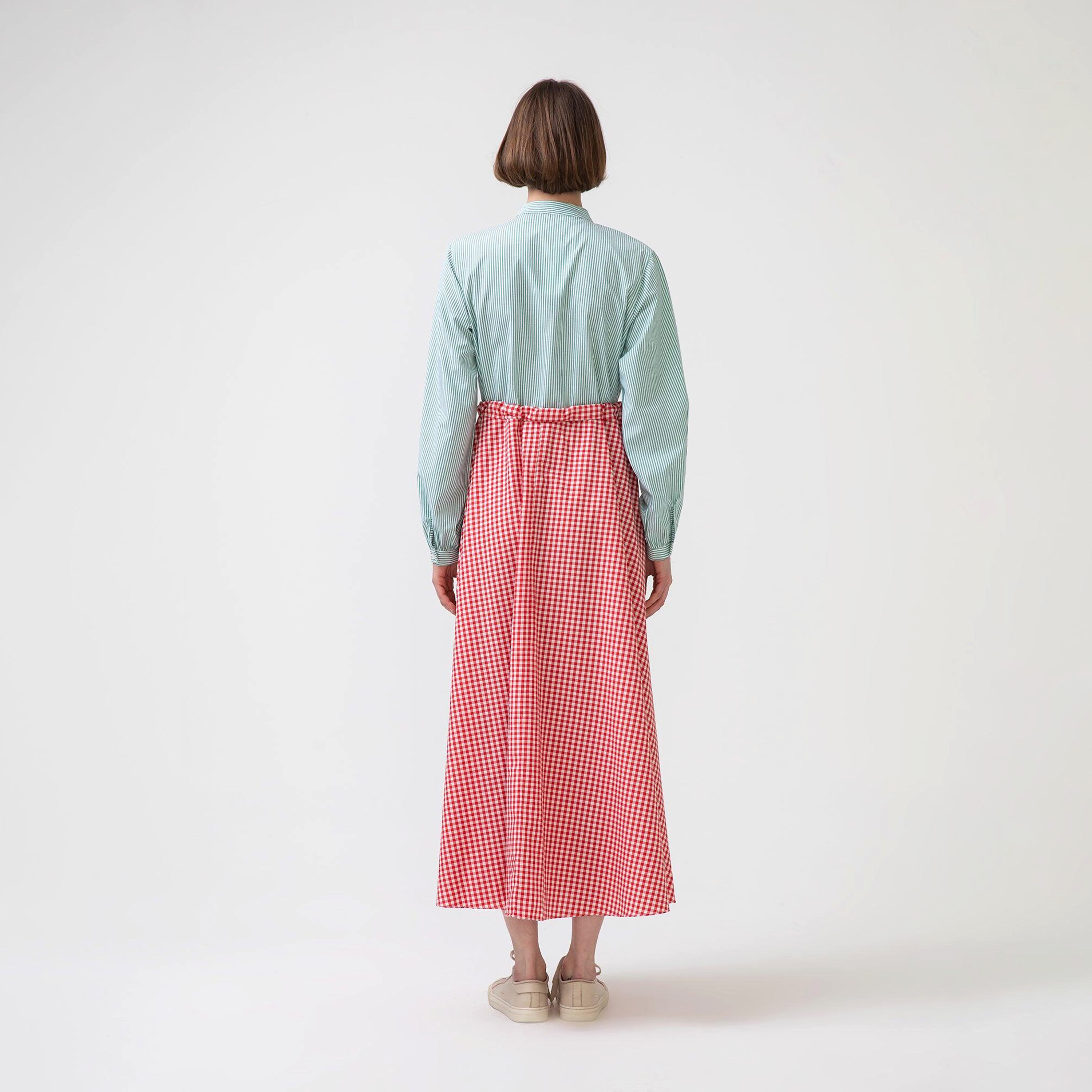 فستان ماكسي بربطة عنق مع نقشة مربعات ذو جينجهام من توش بريف-women-clothing-dresses-image-4