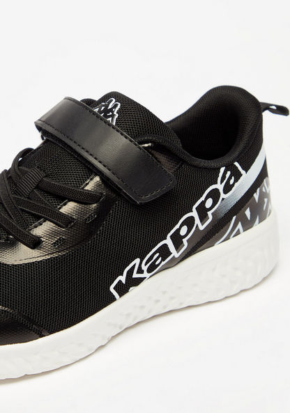 Kappa Boys' Logo Print Walking Shoes with Hook and Loop Closure