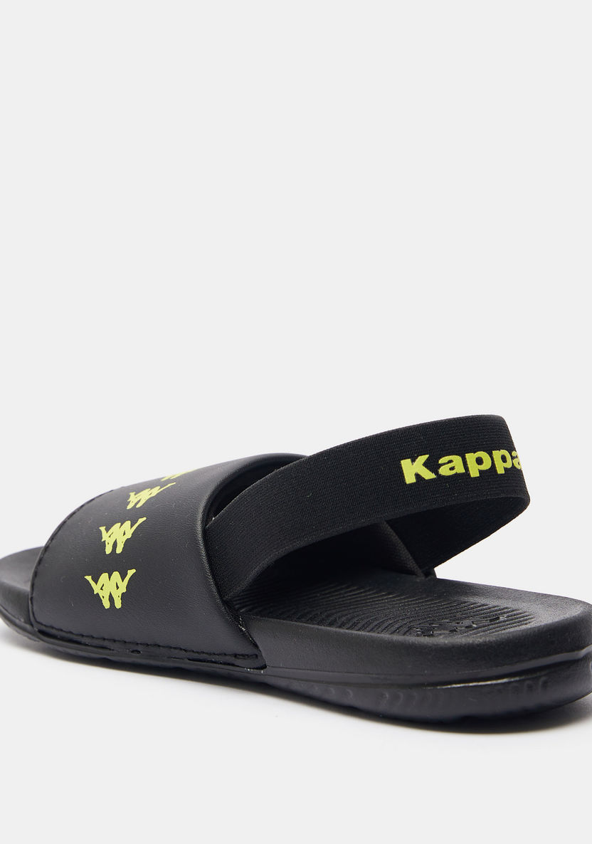 Kappa Boys' Logo Detailed Slide Slippers with Elastic Closure-Boy%27s Flip Flops & Beach Slippers-image-2