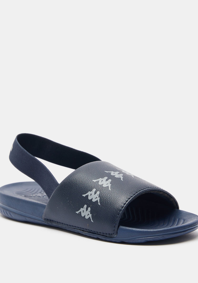 Kappa Boys' Logo Detailed Slide Slippers with Elastic Closure-Boy%27s Flip Flops & Beach Slippers-image-1