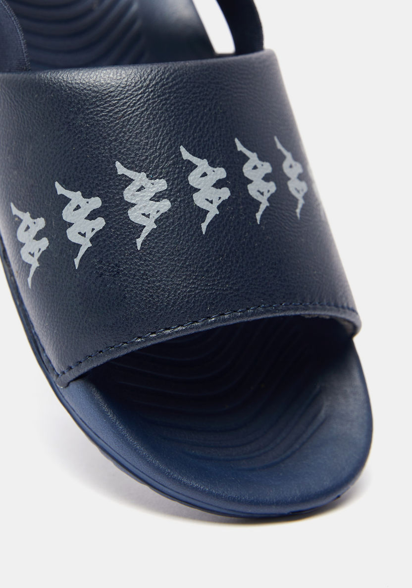 Kappa Boys' Logo Detailed Slide Slippers with Elastic Closure-Boy%27s Flip Flops & Beach Slippers-image-3